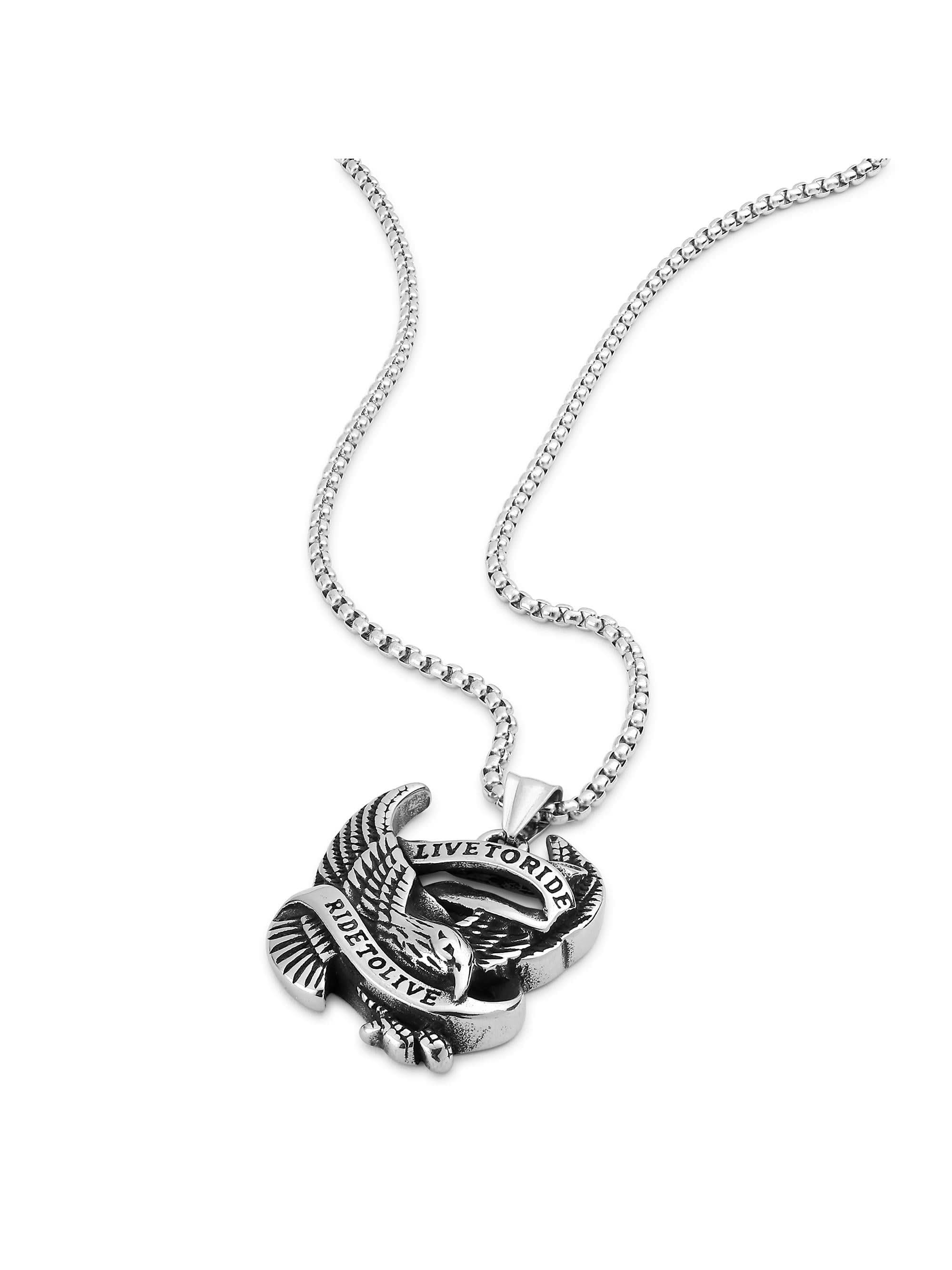 Biker Spirit Rider Pendant in silver on white background — men's silver pendant