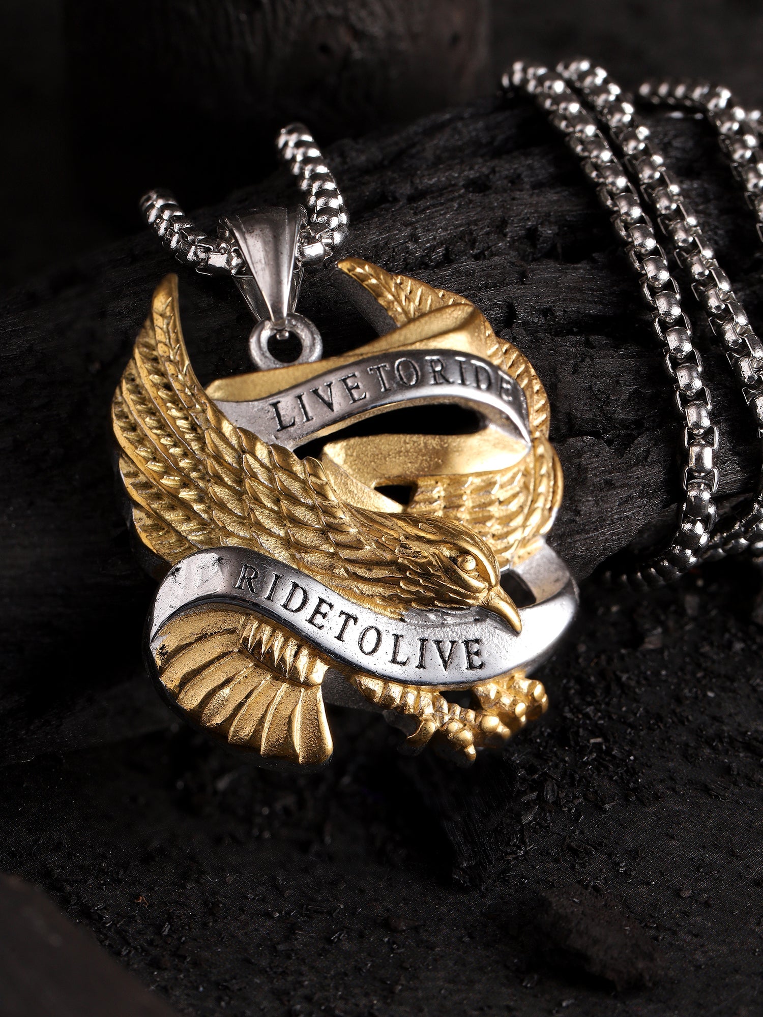 Biker Spirit Rider Pendant (Silver Gold)