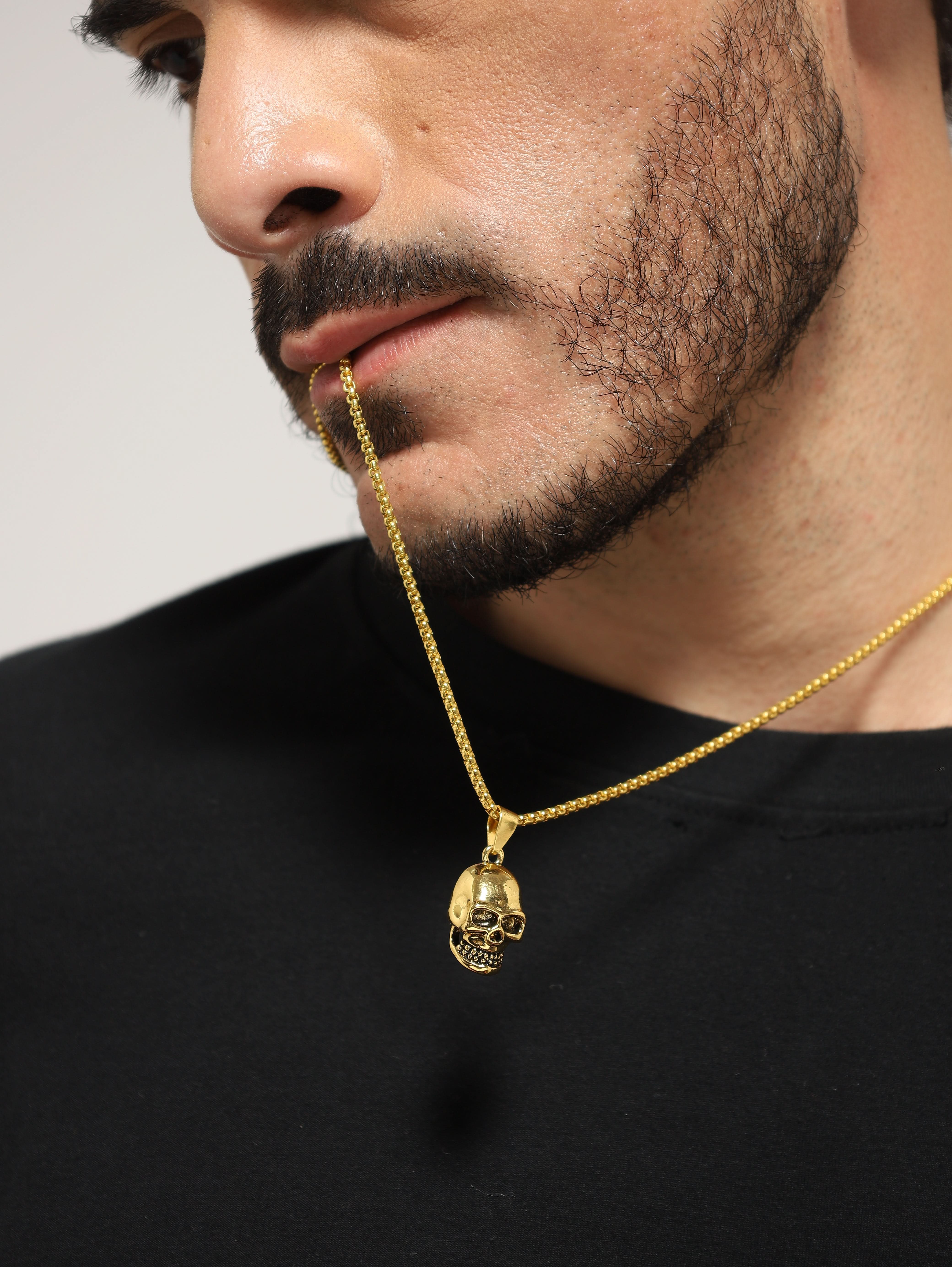 Midnight Skull Pendant (Gold)