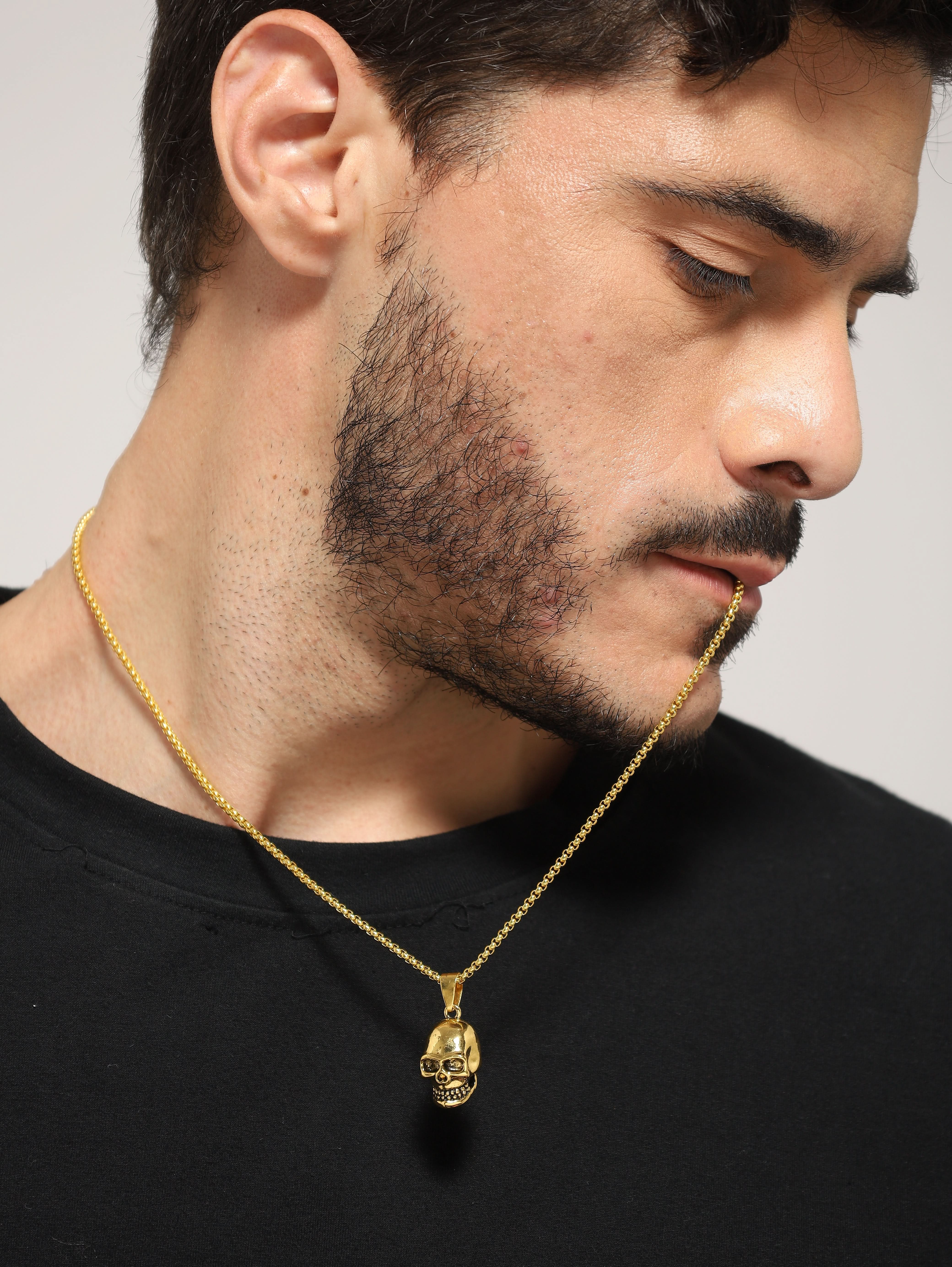 Midnight Skull Pendant (Gold)