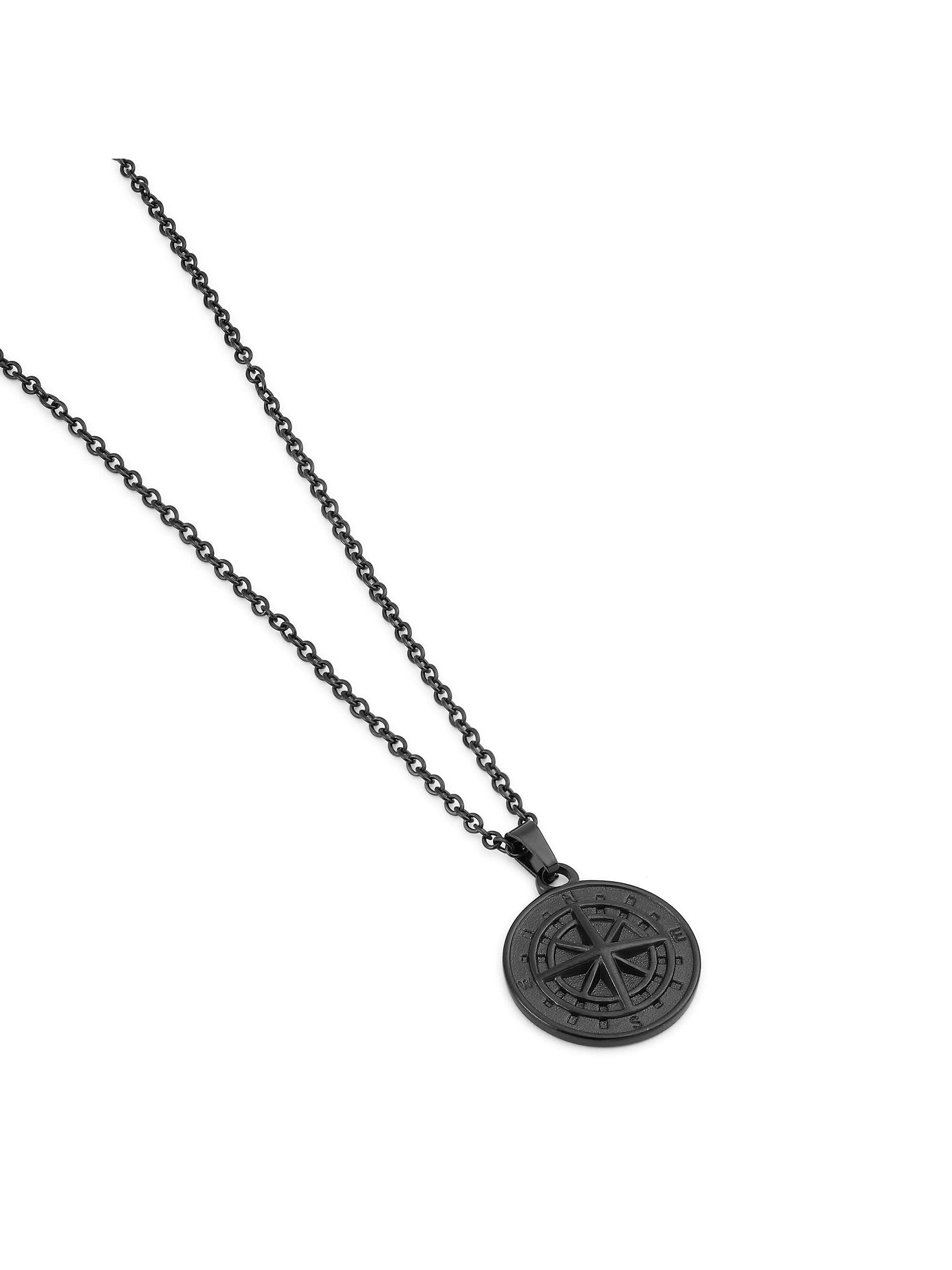 North Star Pendant in black on white background — men's black pendant