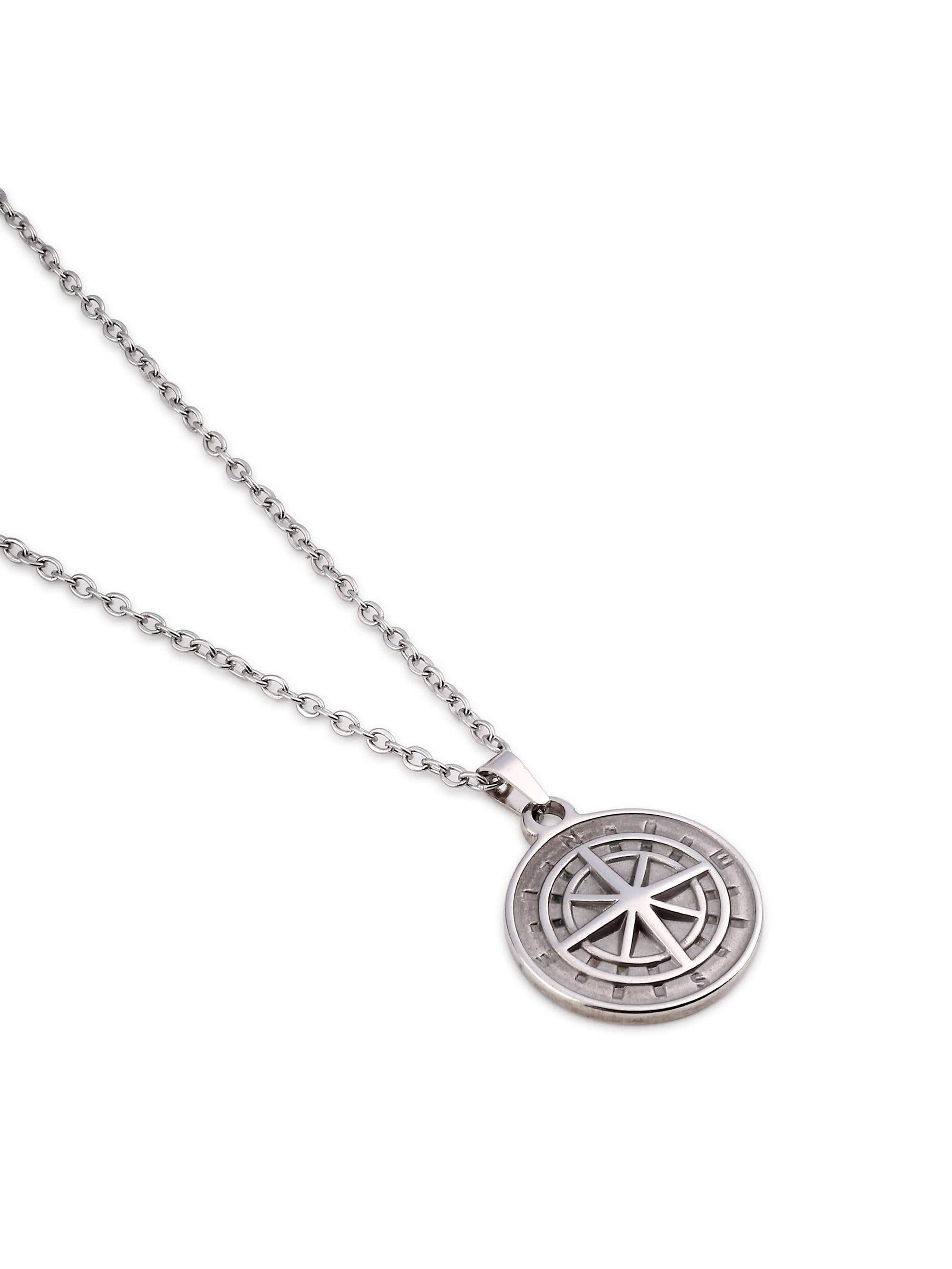 North Star Pendant in silver on white background — men's silver pendant