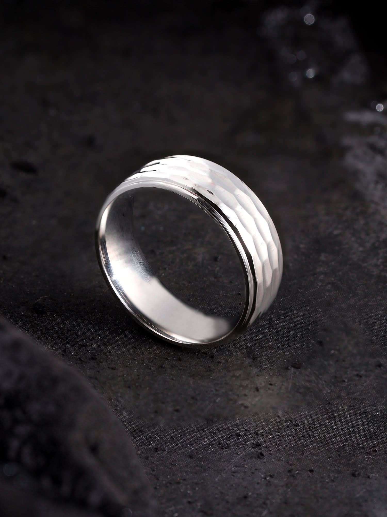 Honeycomb Pattern Ring (Silver)