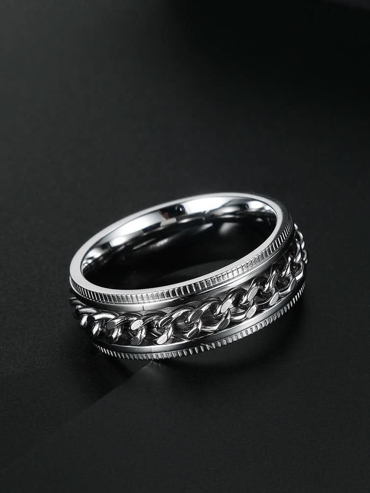 Open Bottle Spinner Ring (Silver)