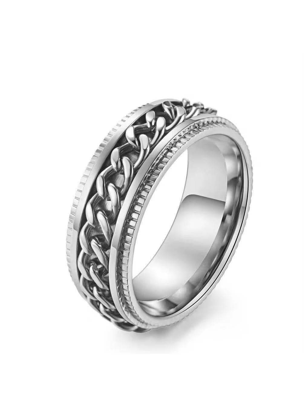 Open Bottle Spinner Ring (Silver)