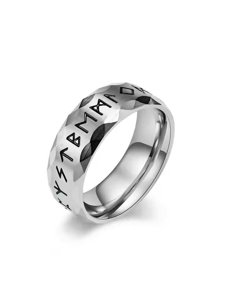 Ancient Retro Ring in silver on white background — men's silver ring