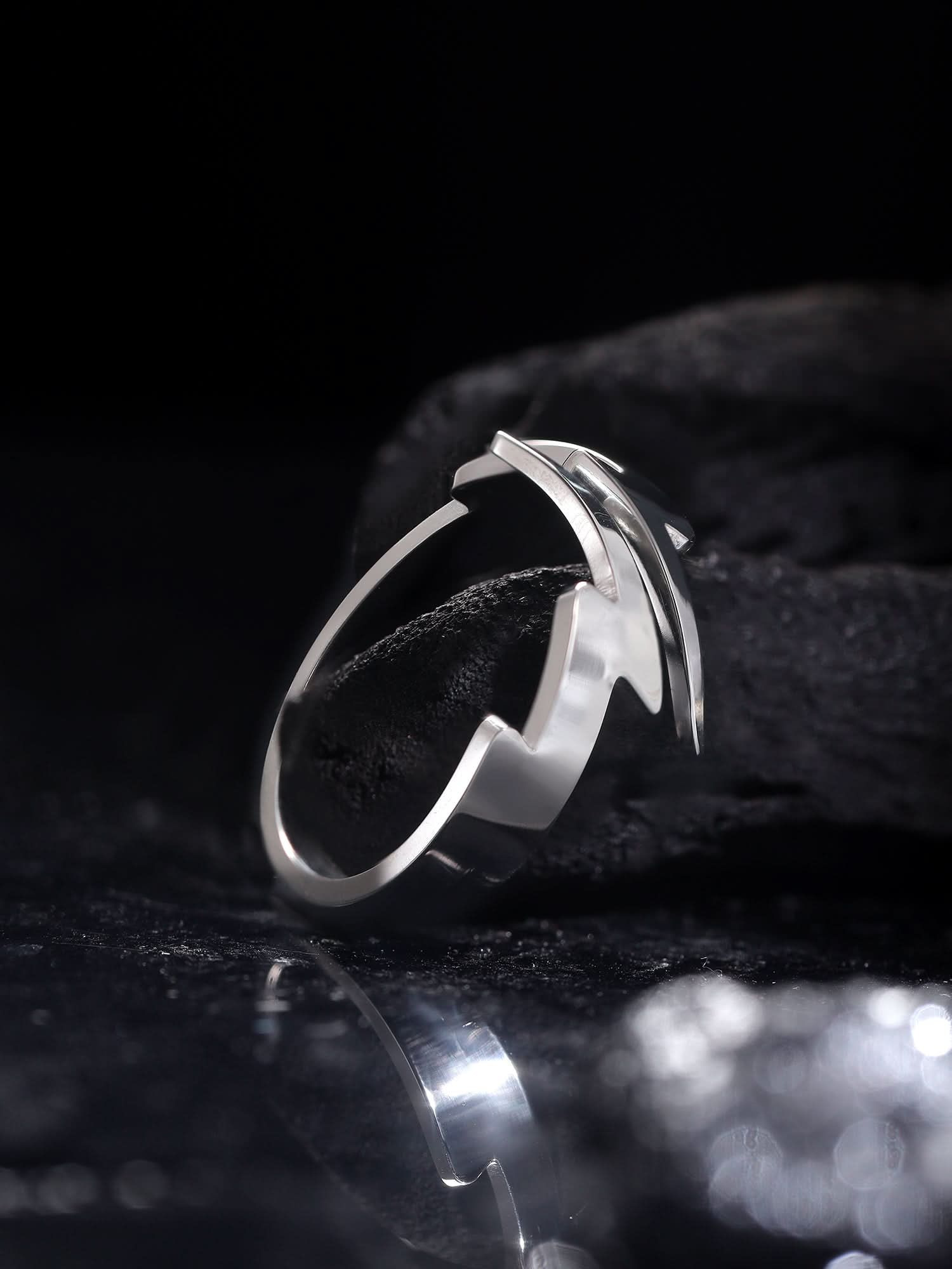 Lightning Split Ring (Silver)