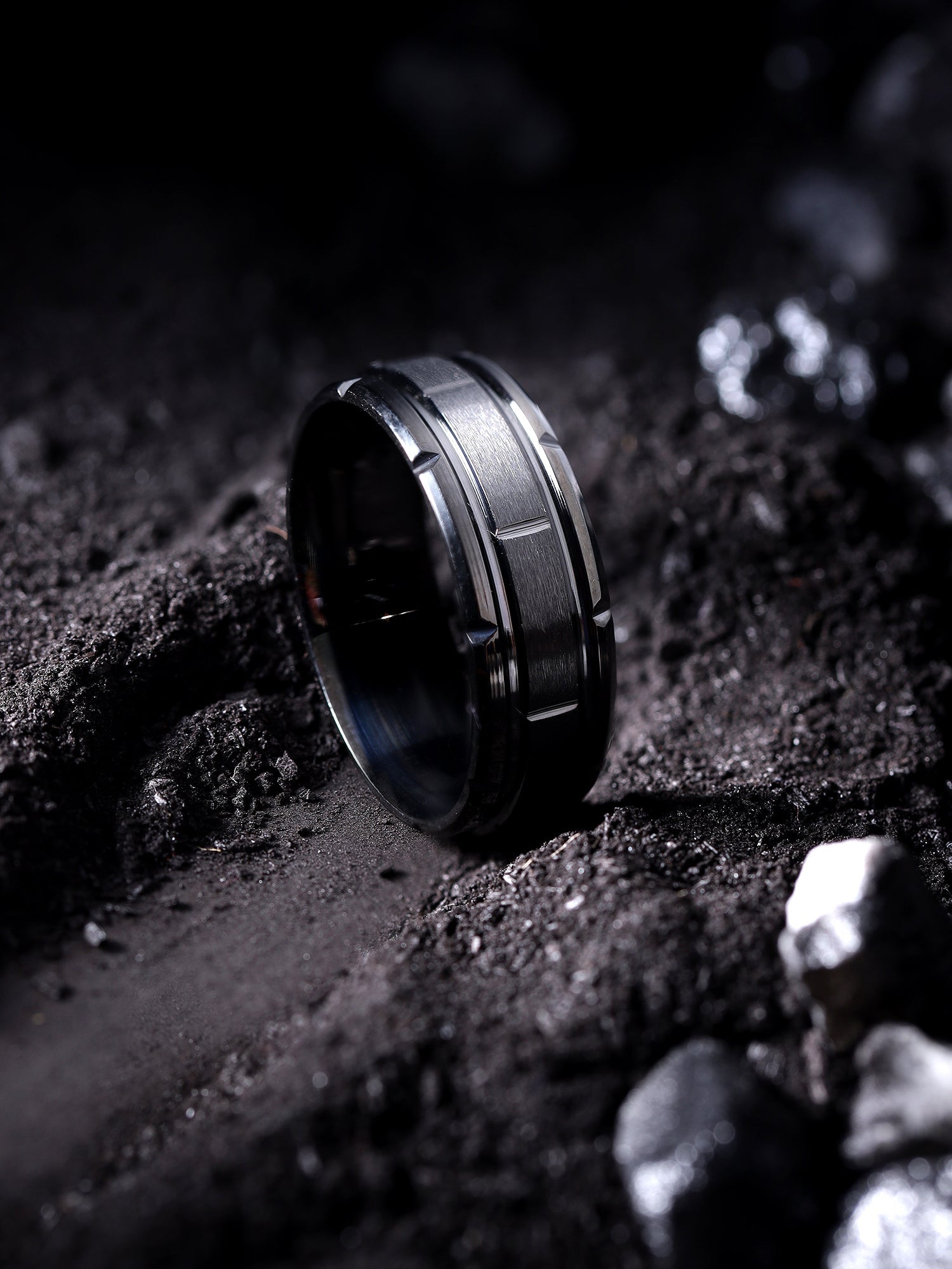 Tungsten Pattern Ring (Black)
