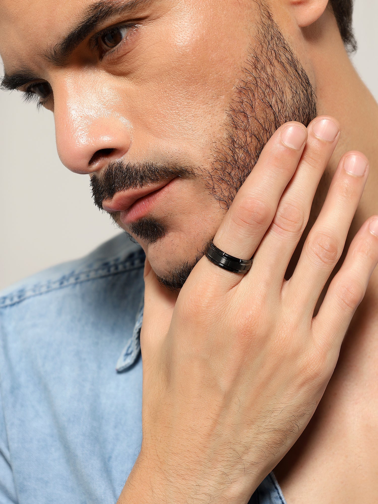 Tungsten Pattern Ring (Black)