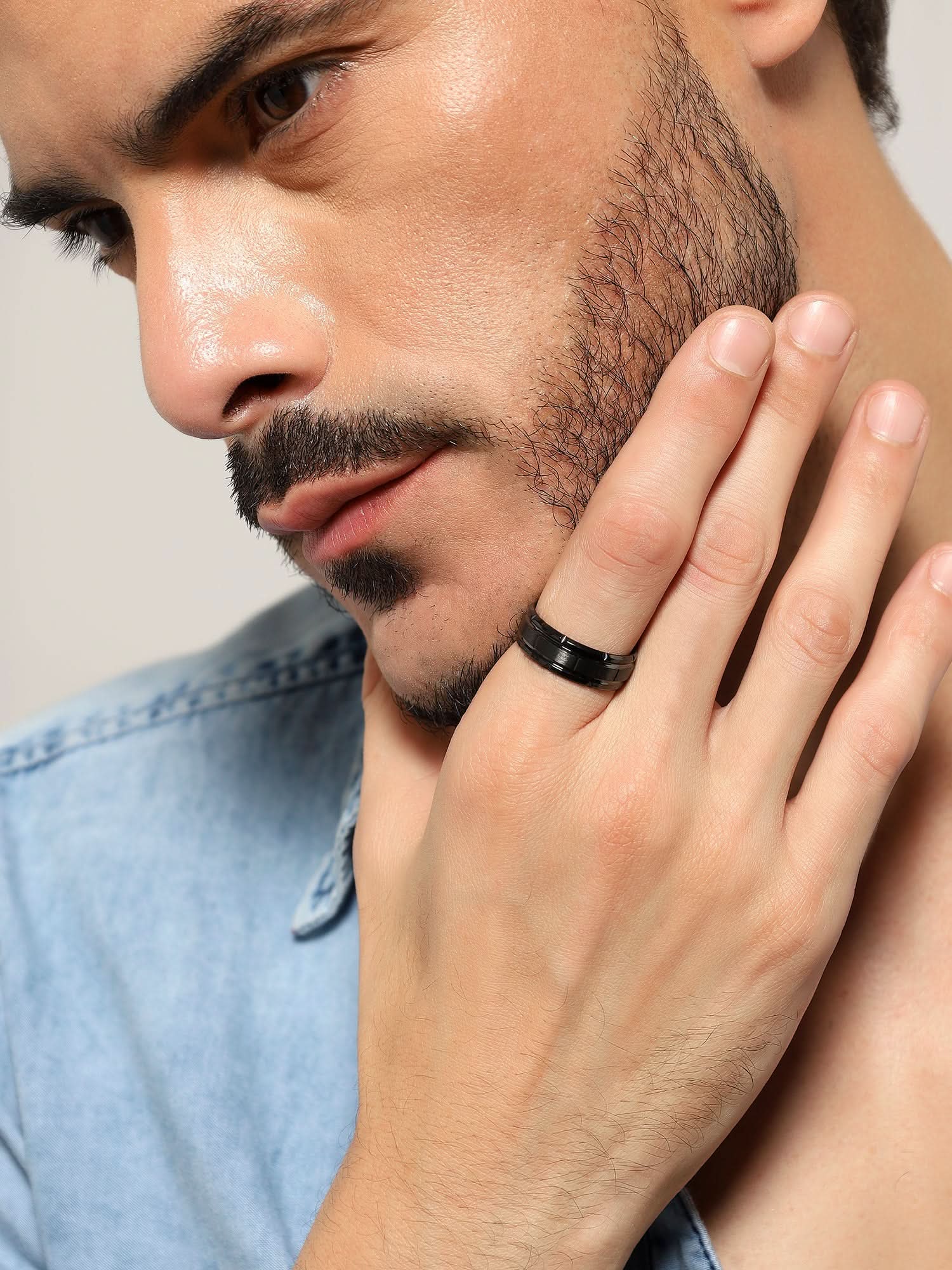 Tungsten Pattern Ring (Black)