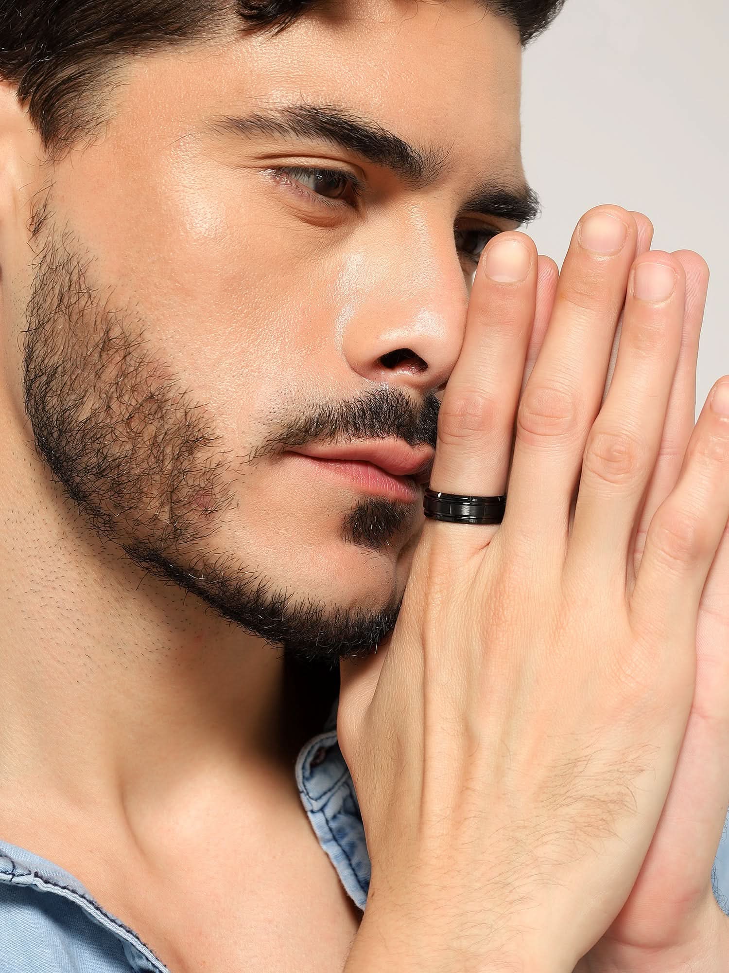 Tungsten Pattern Ring (Black)