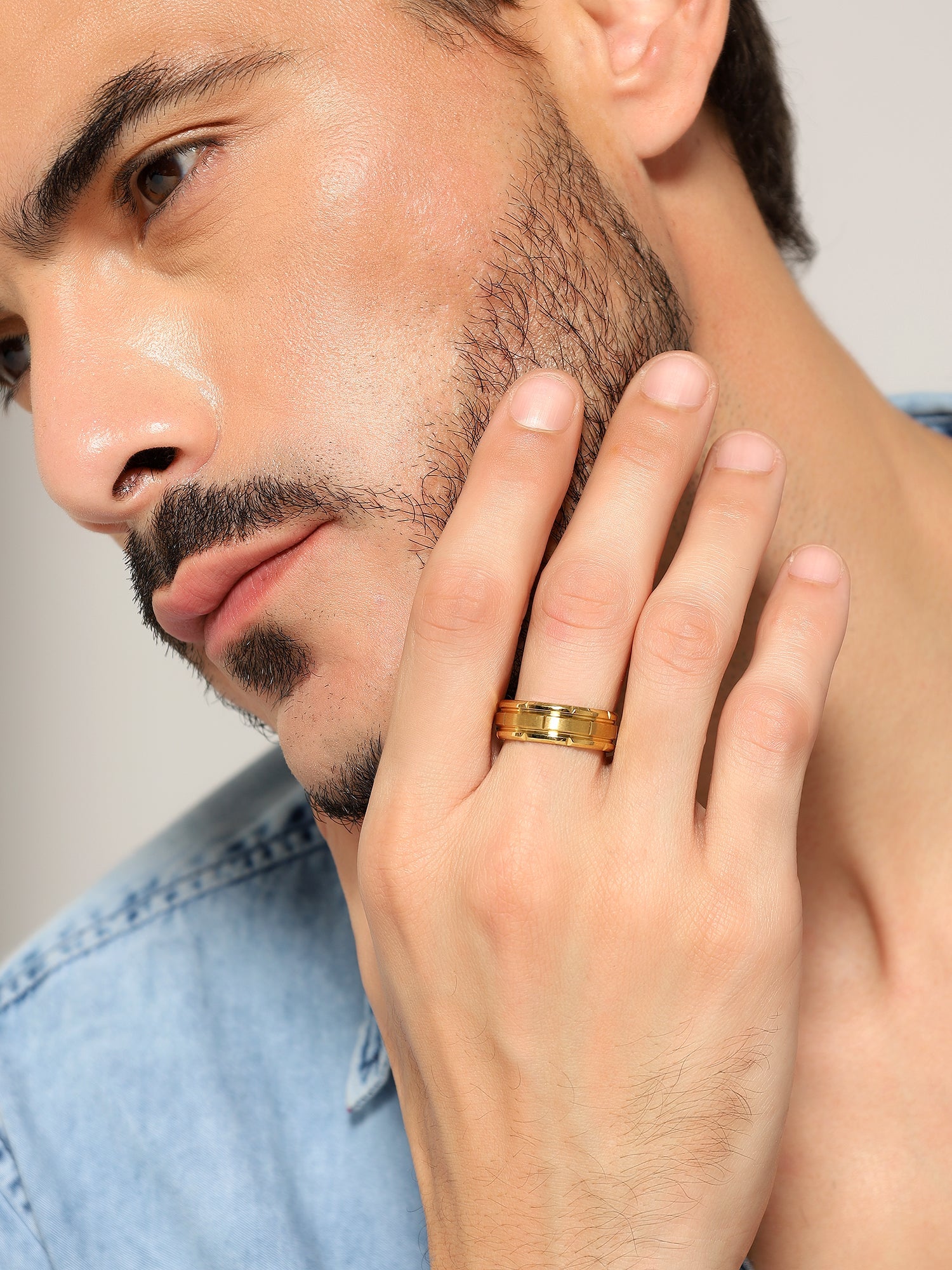 Tungsten Pattern Ring (Gold)