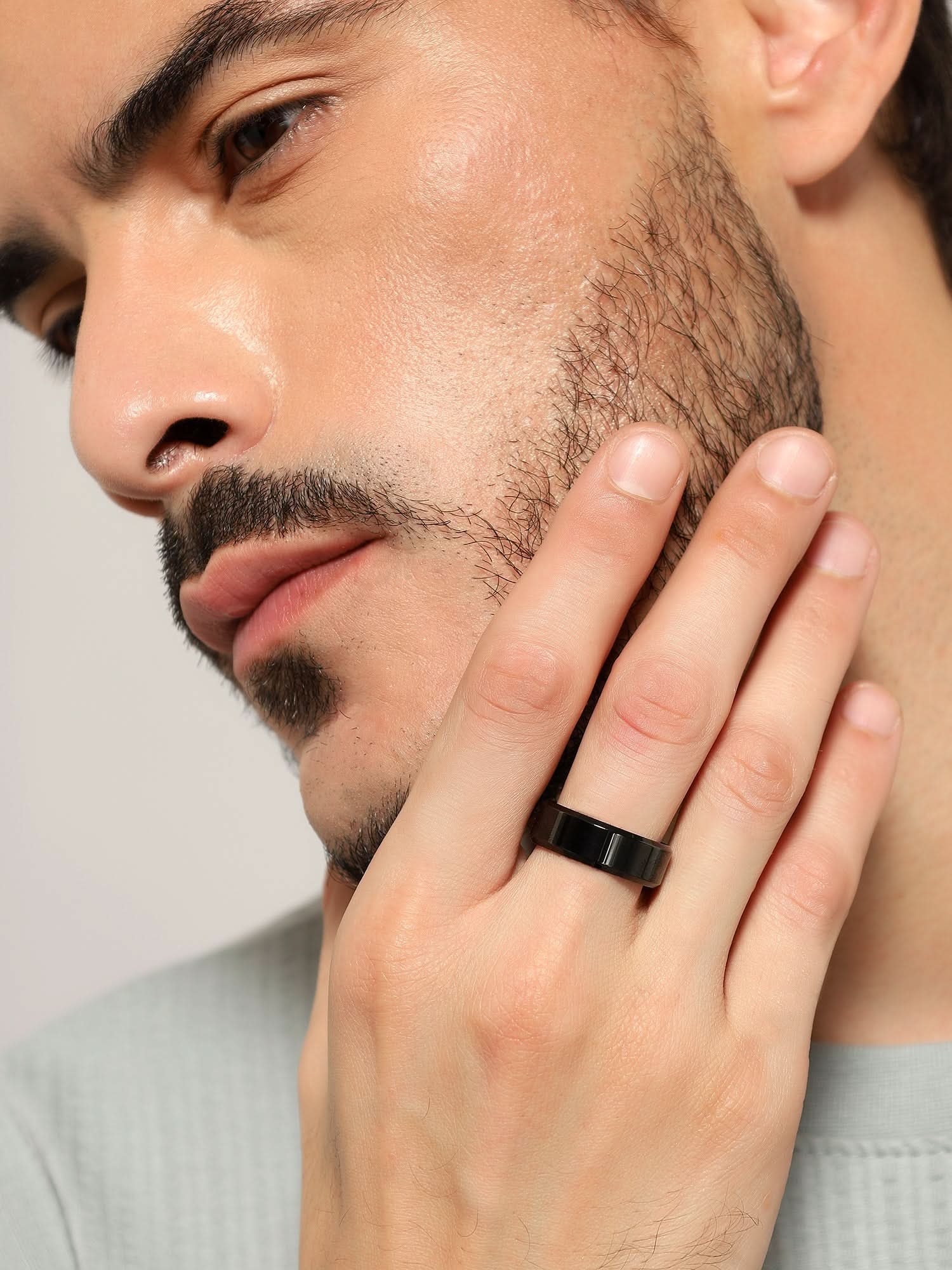 Rectangle Signet Ring (Black)