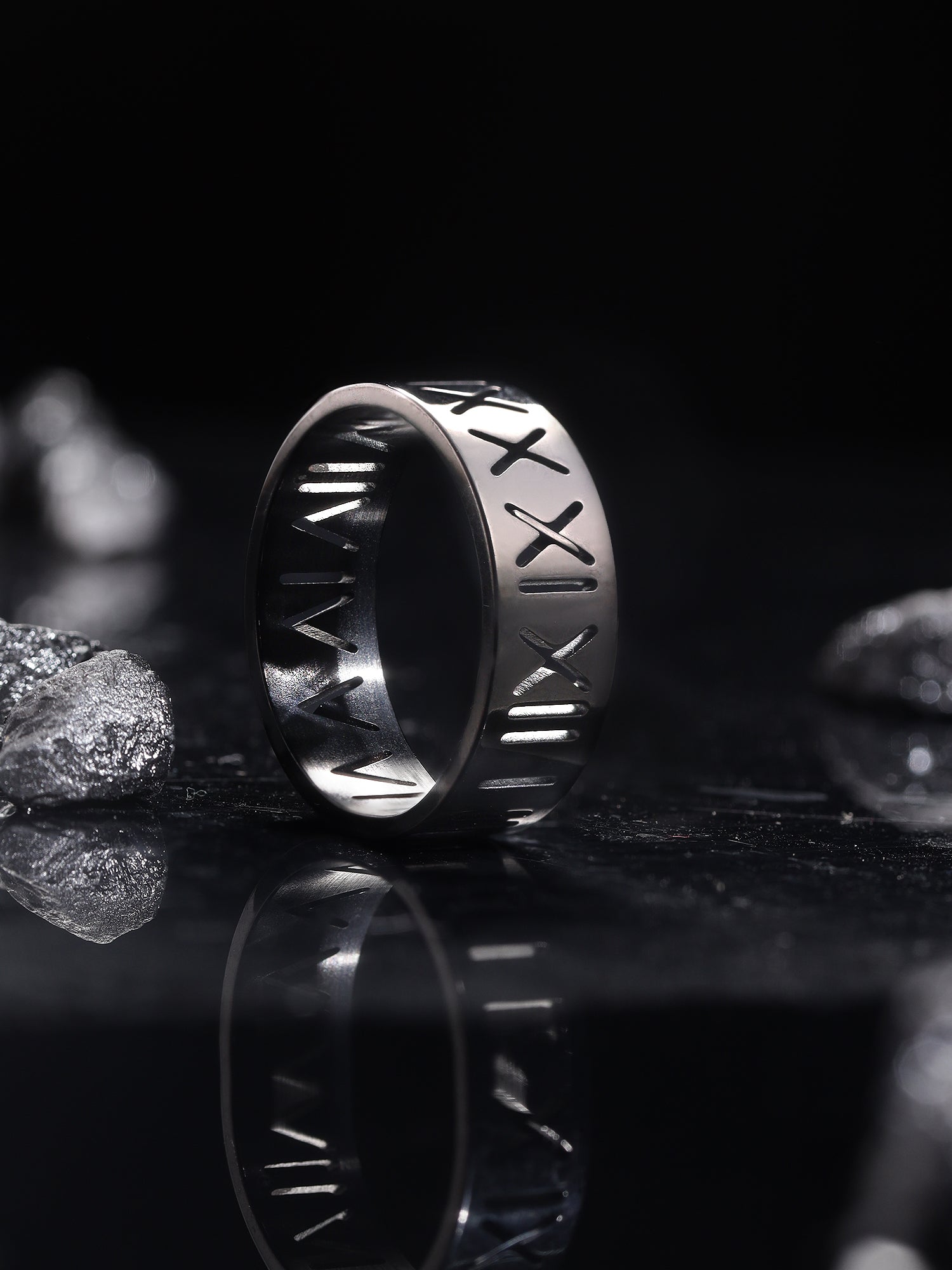 Roman Numerals Ring (Black)
