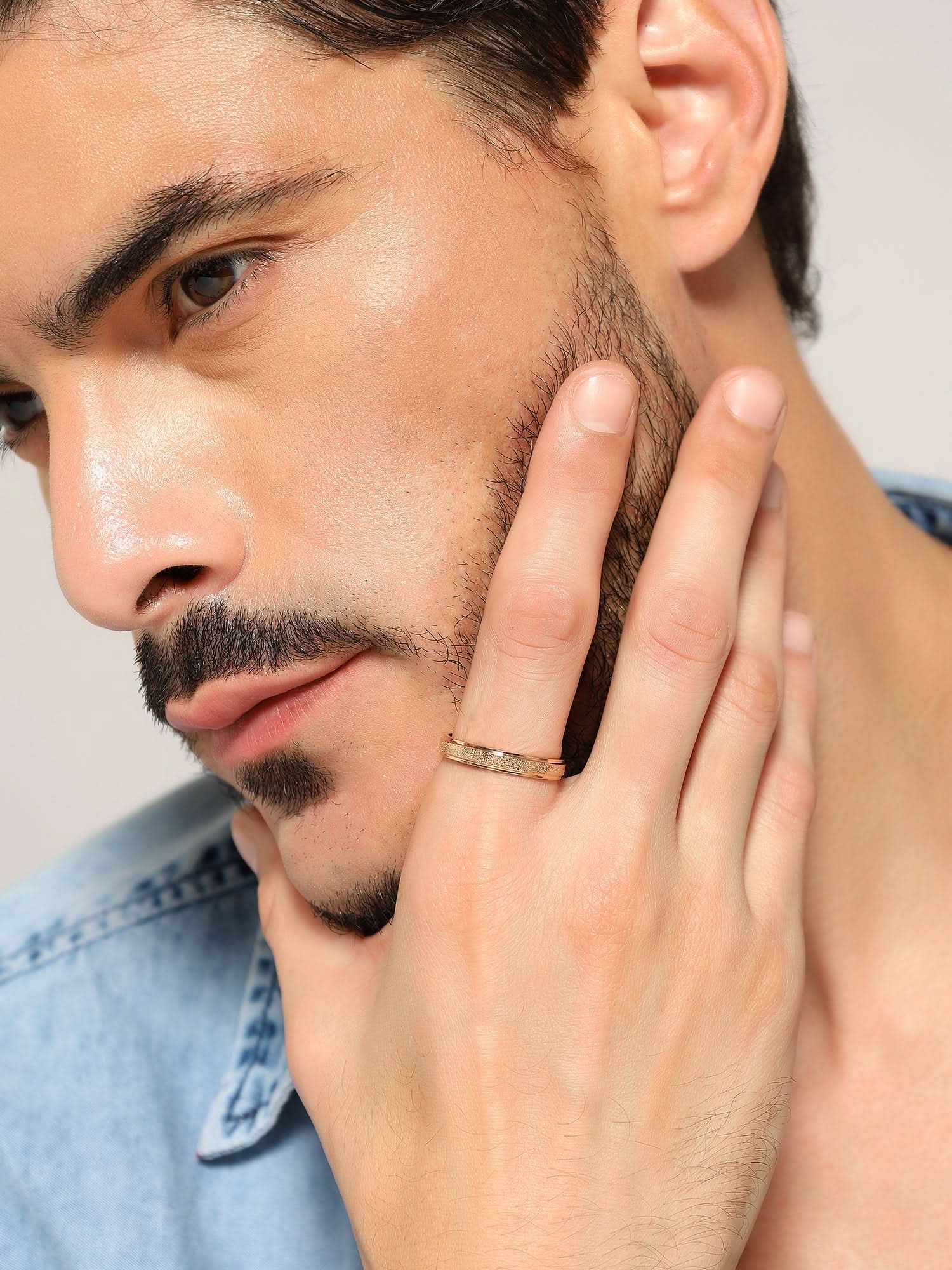 Glitty Trose Embossed Ring (Rose Gold)