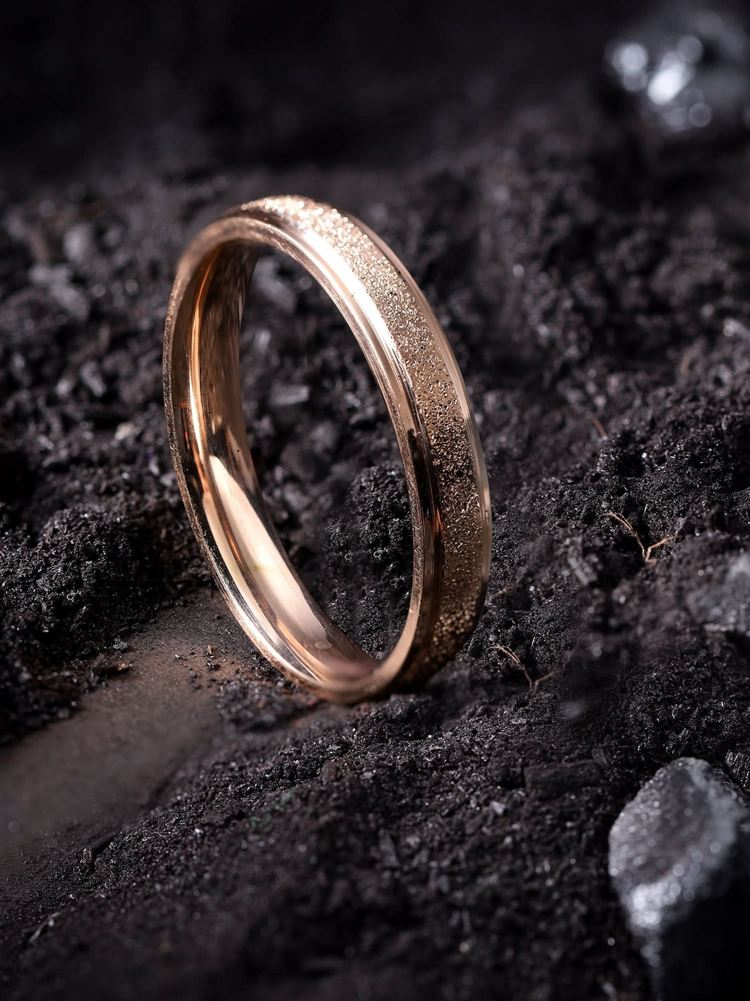 Glitty Trose Embossed Ring (Rose Gold)