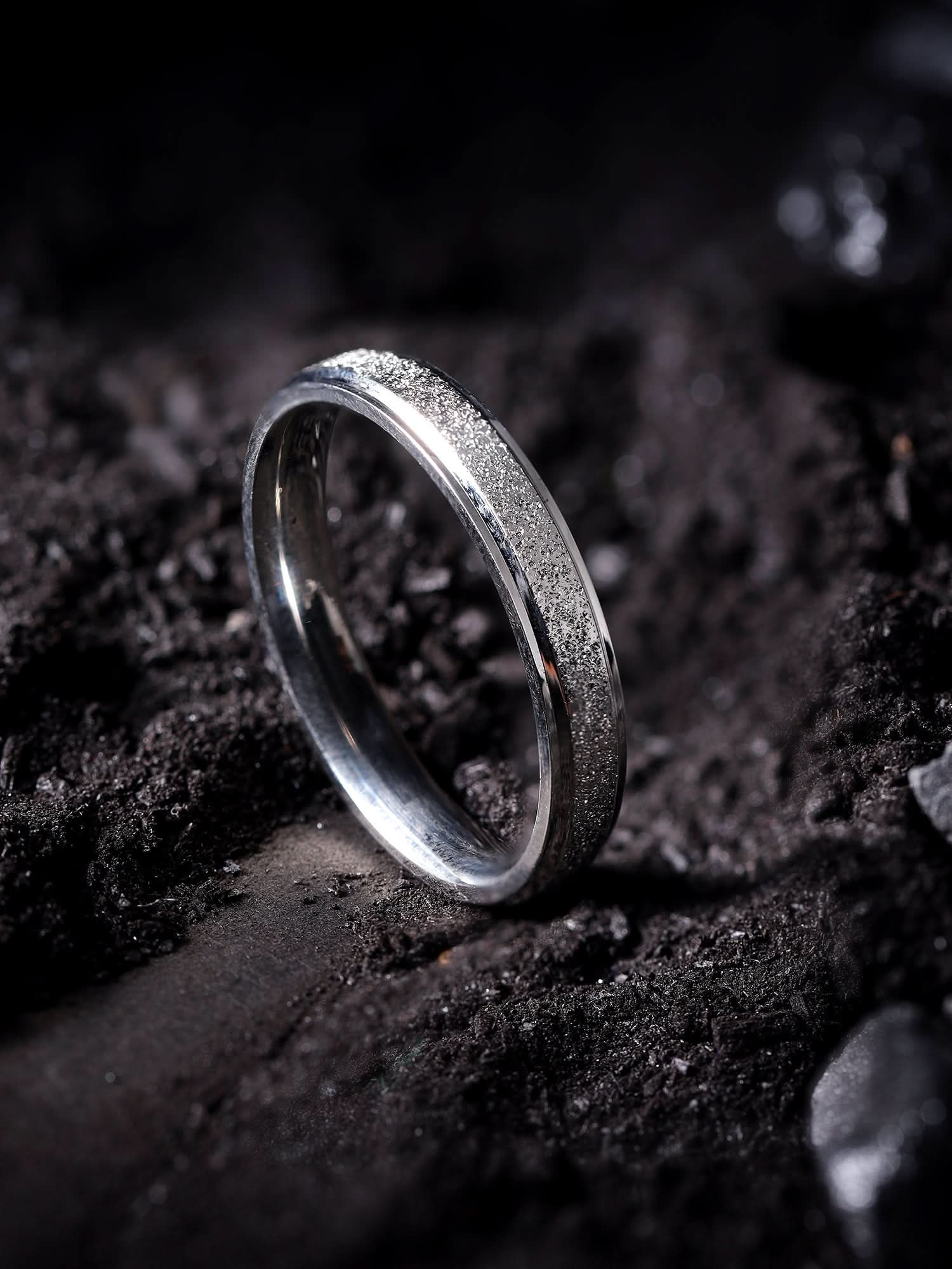 Glitty Trose Embossed Ring (Silver)