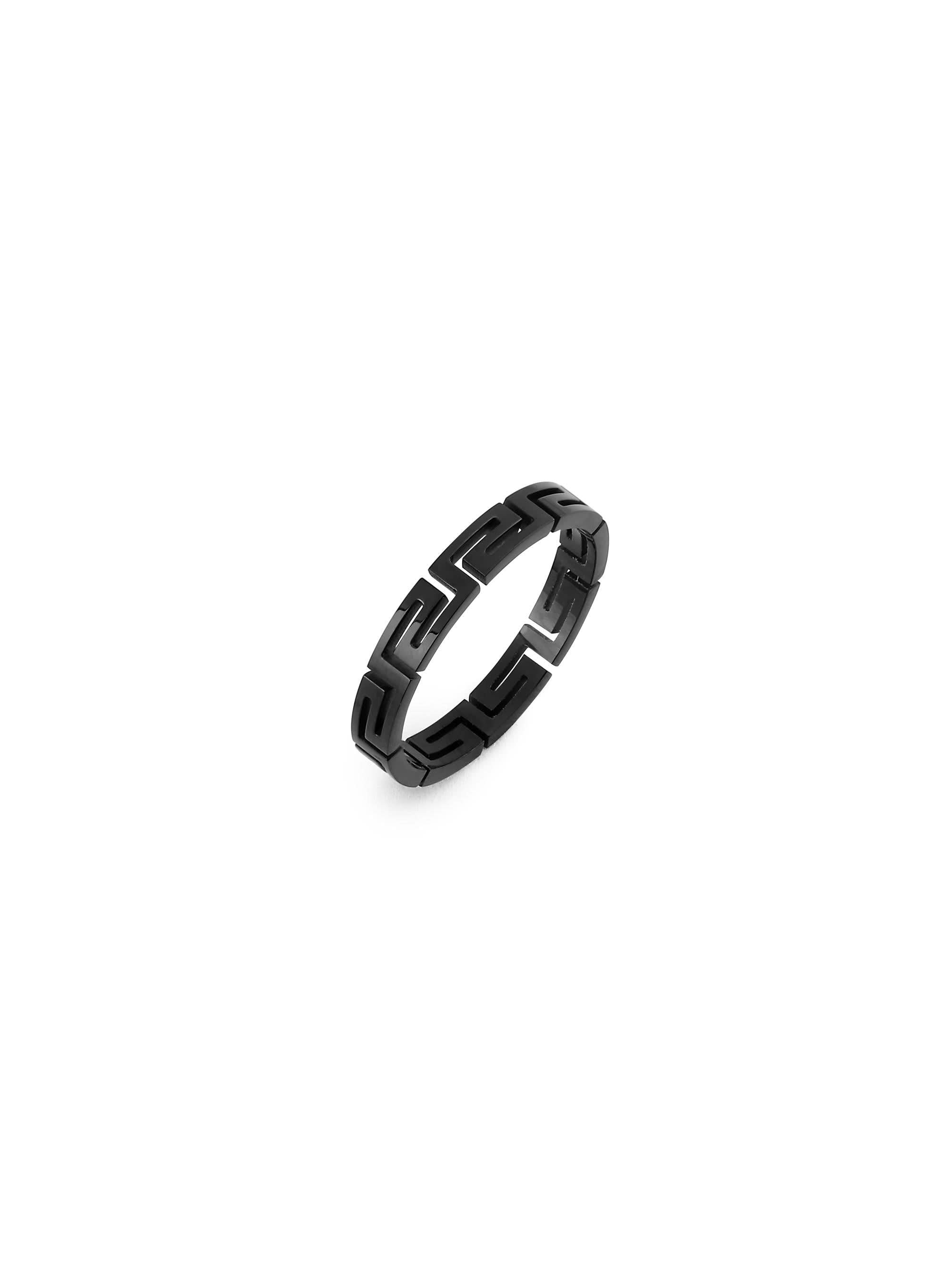 Cutting Designer Ring in black on white background — men's black ring