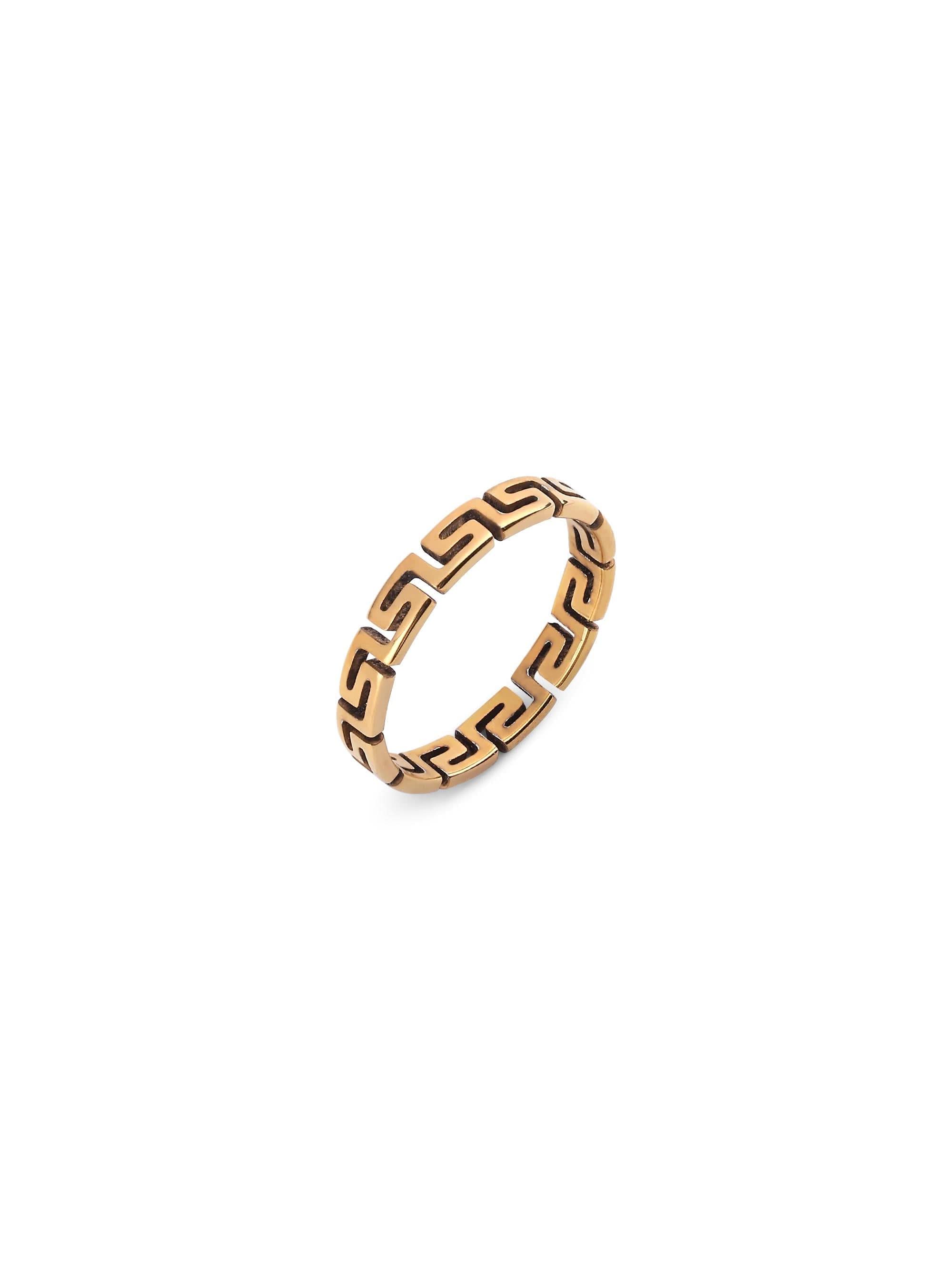 Cutting Designer Ring in gold on white background — men's gold ring