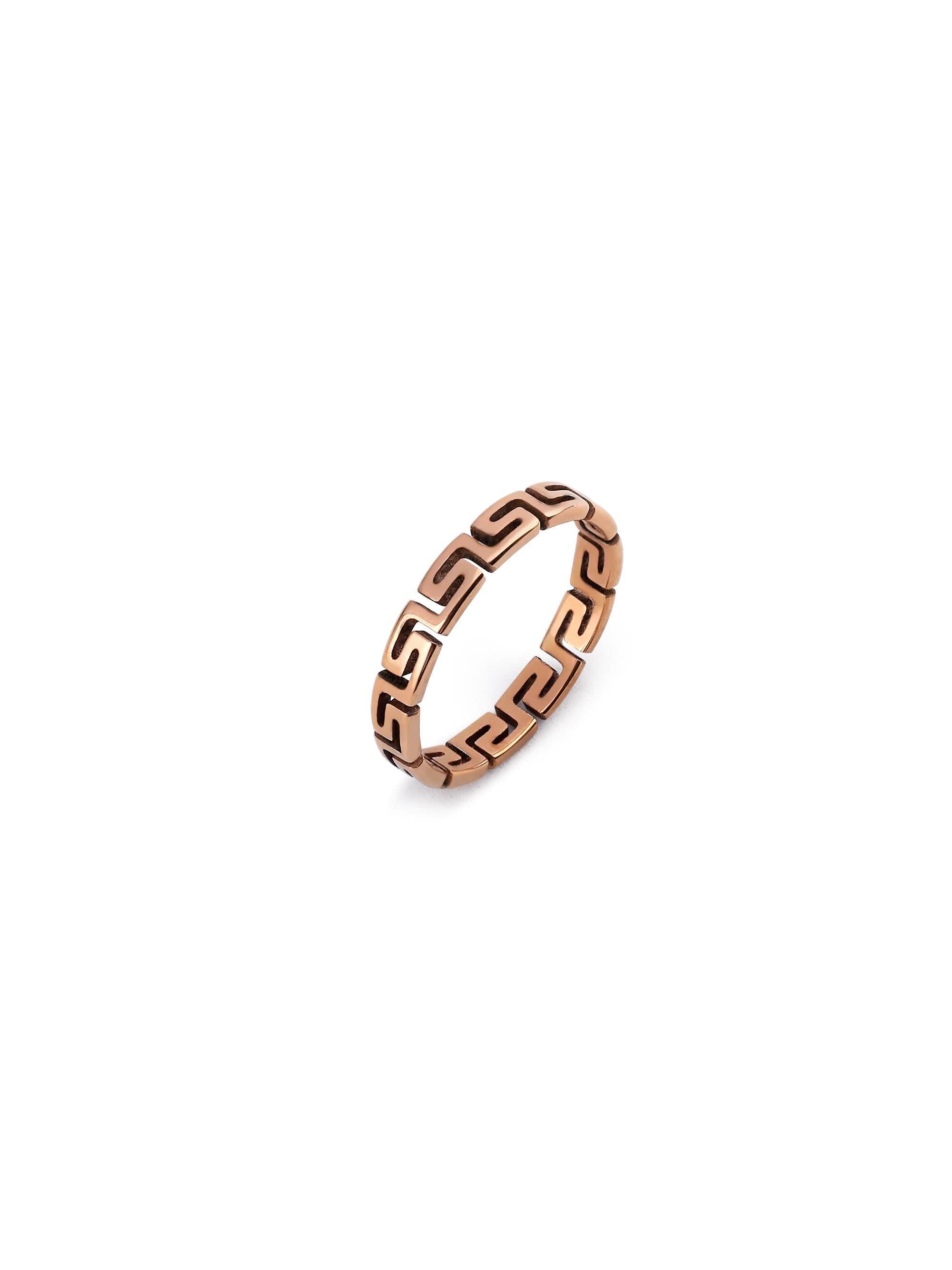Cutting Designer Ring in rose gold on white background — men's rose gold ring