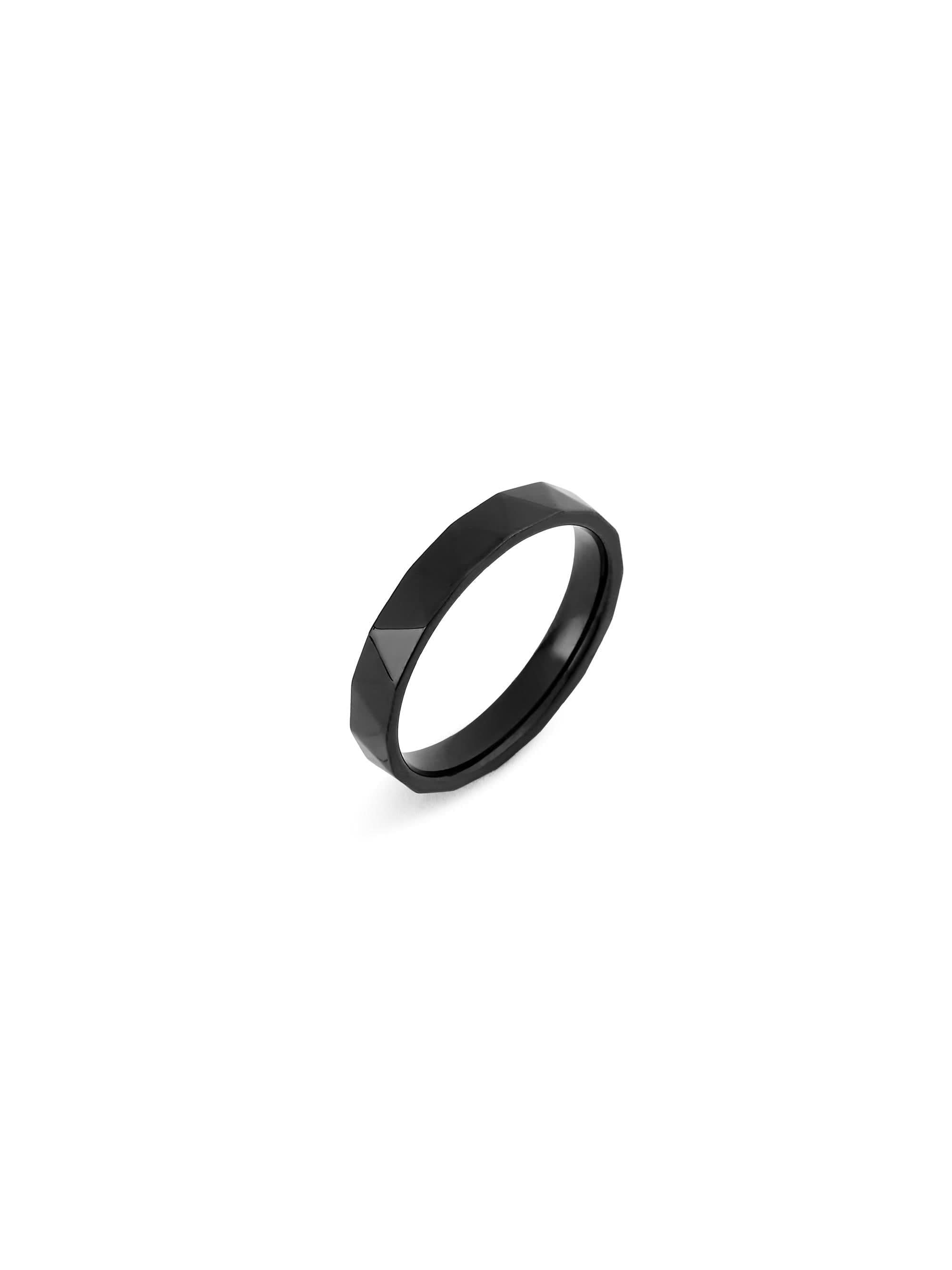 Cross Versatile Ring in black on white background — men's black ring
