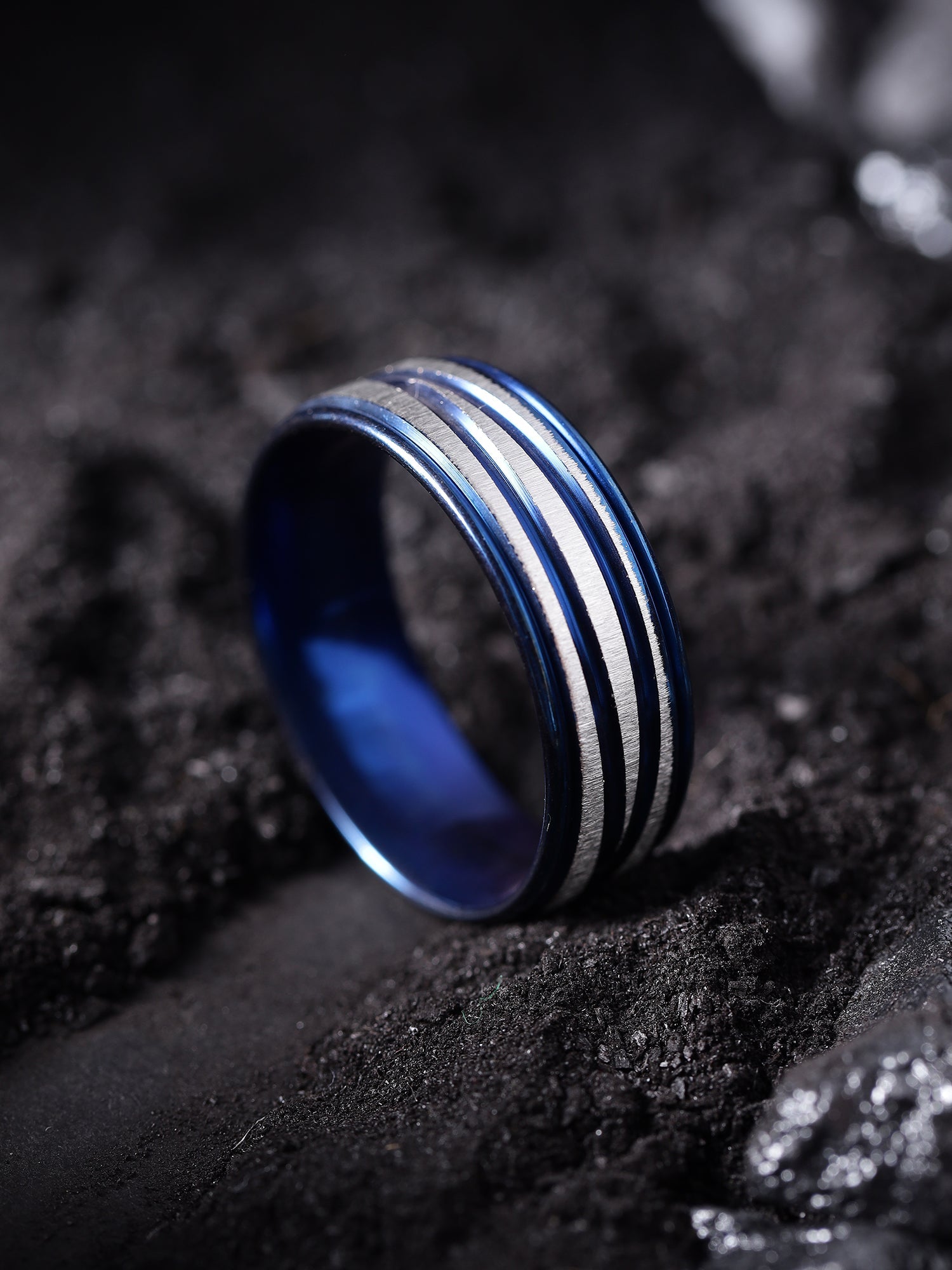 Crossover Line Ring (Blue)