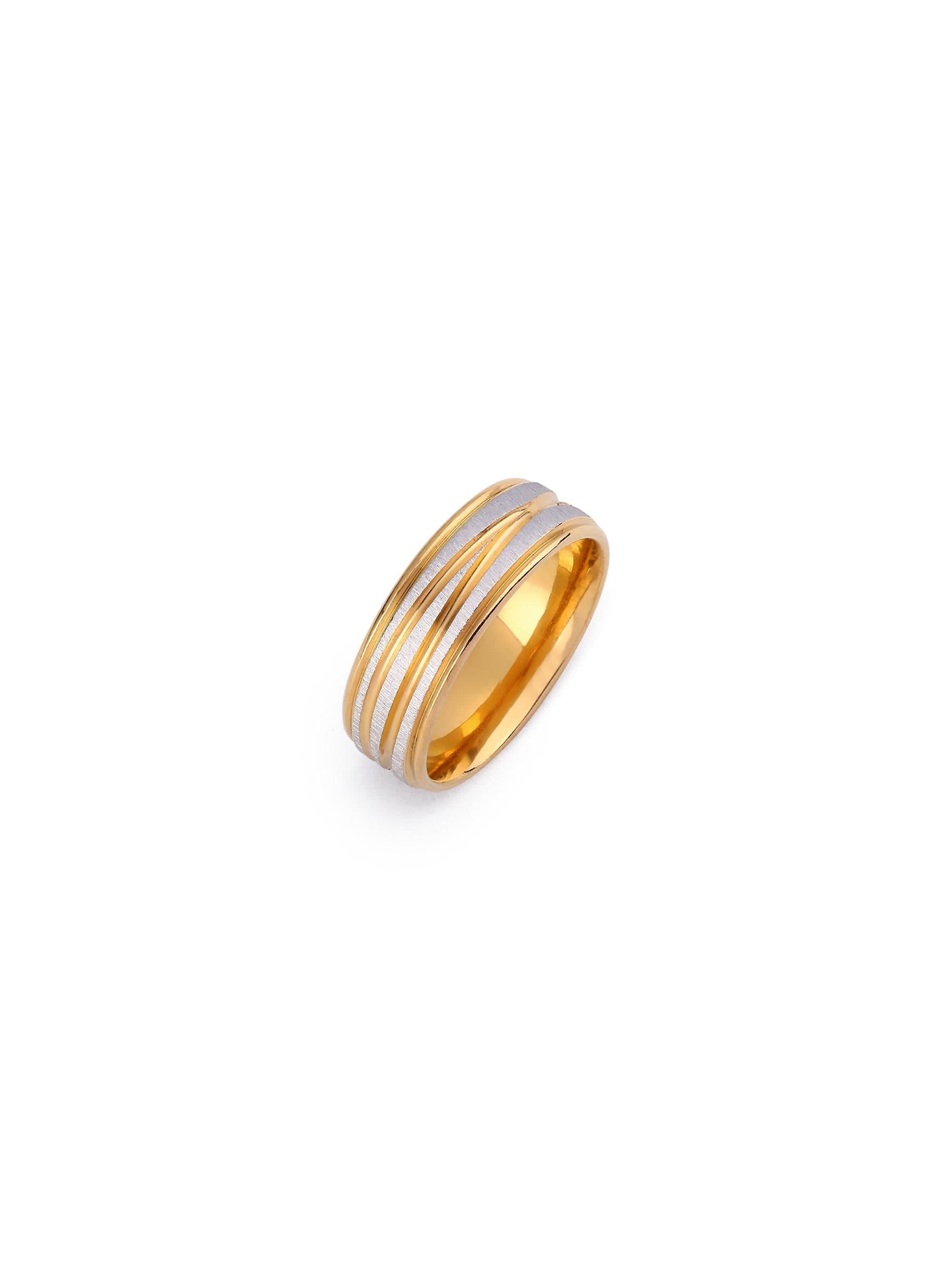 Crossover Line Ring in gold on white background — men's gold ring