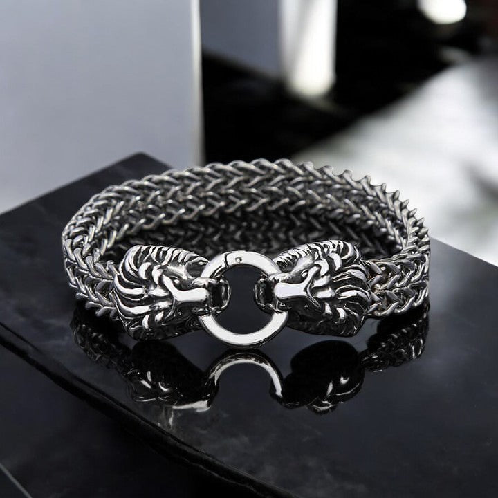 Titanium Steel Lion Head Bracelet