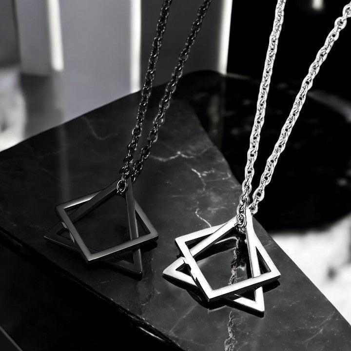 Minimalist Geometric Square Hip-Hop Pendant