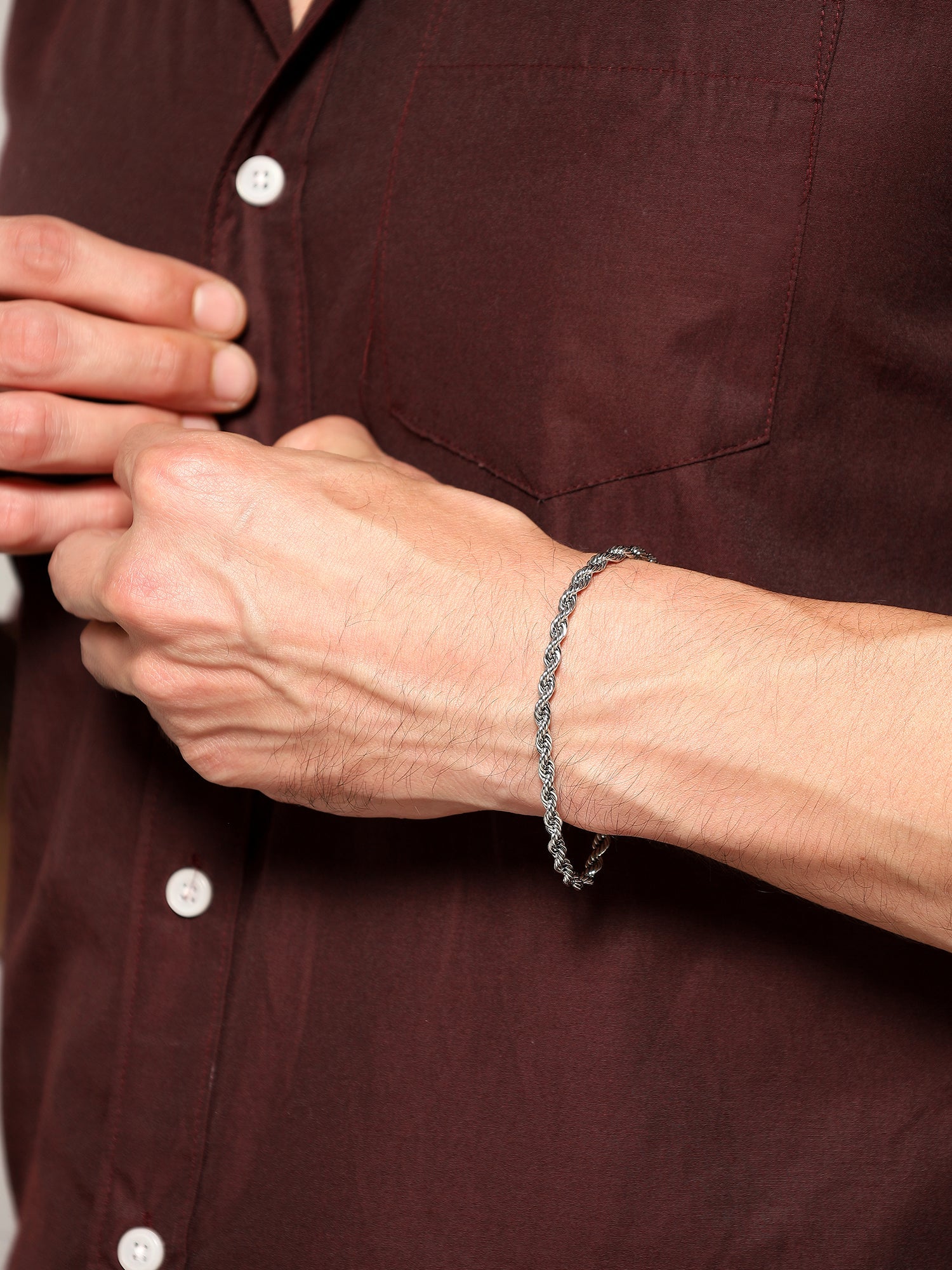 Twist Rope Bracelet (Silver)