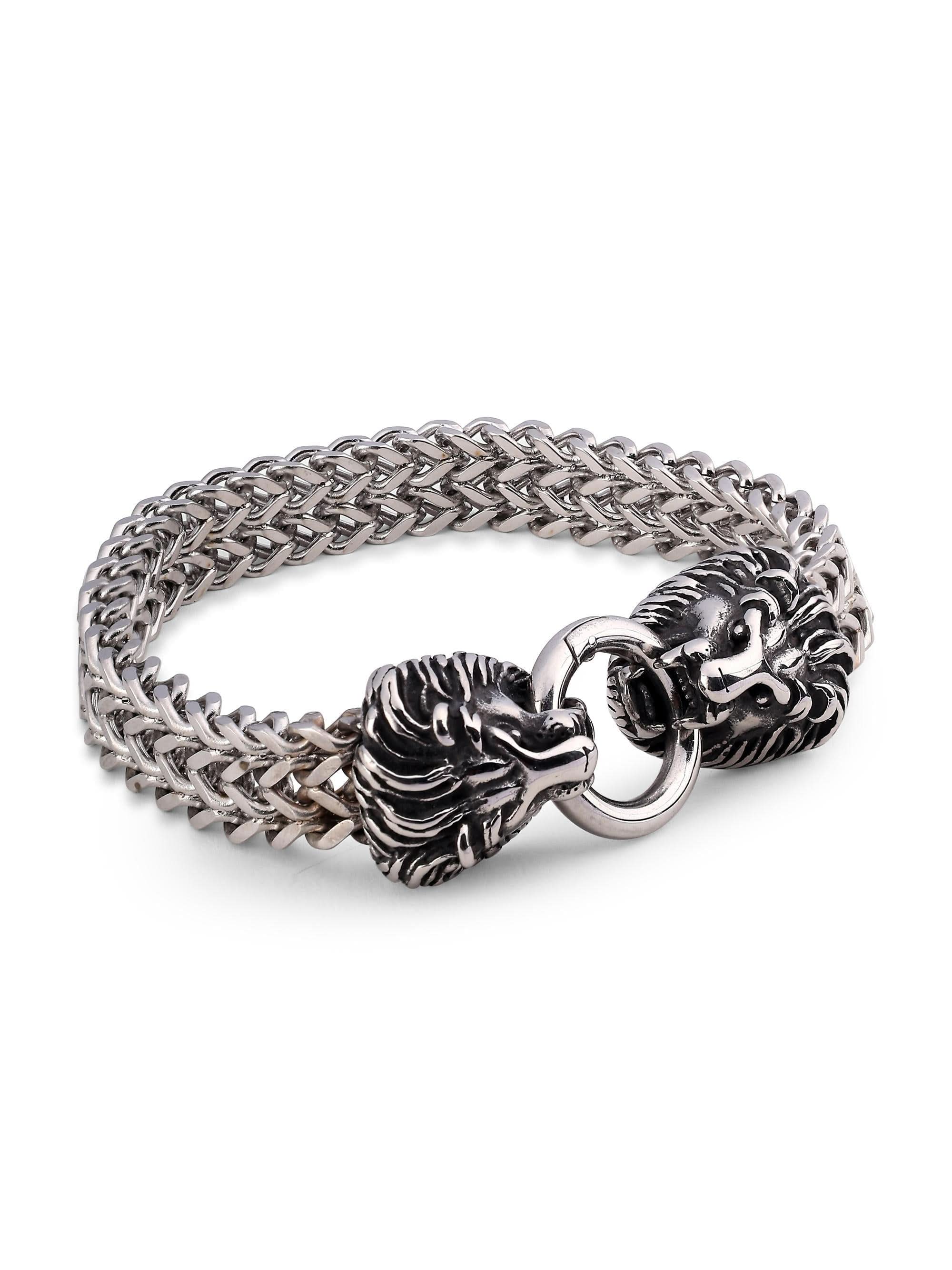Lion Head Bracelet (Silver)