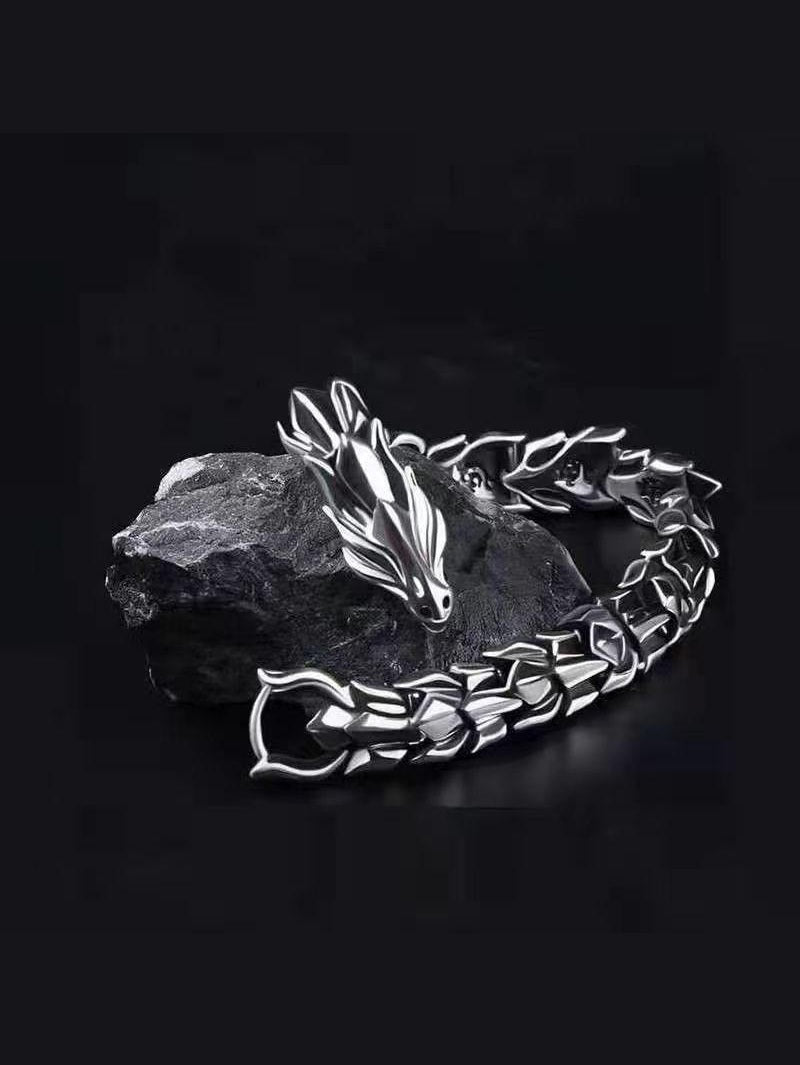 Dragon Pattern Bracelet (Silver)