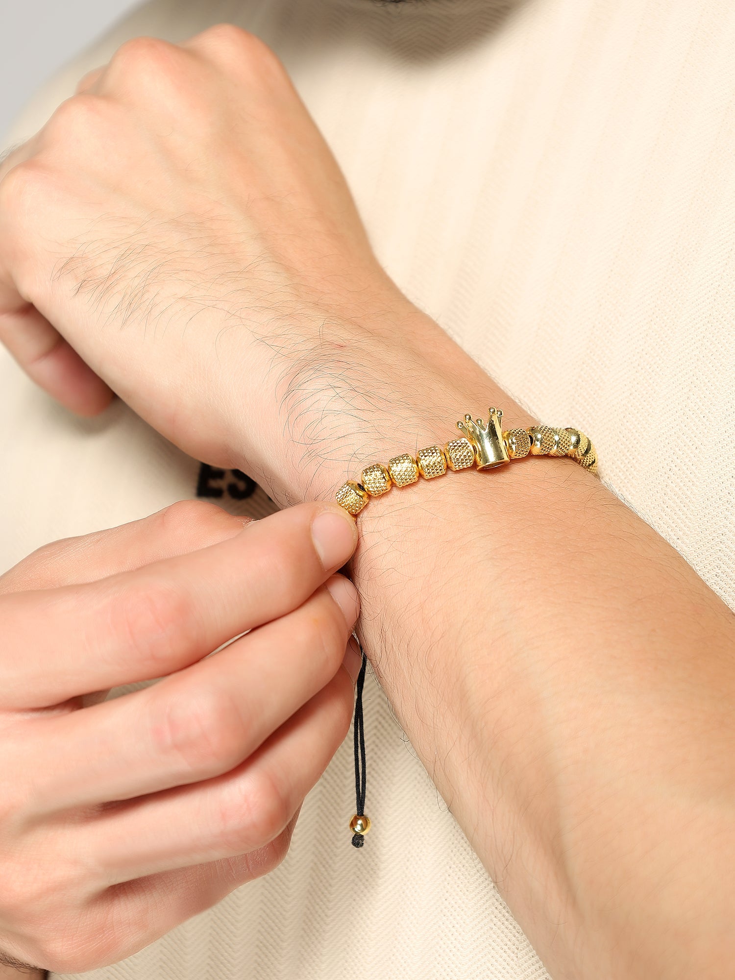 Crown Charm Roman Numerals Bracelet