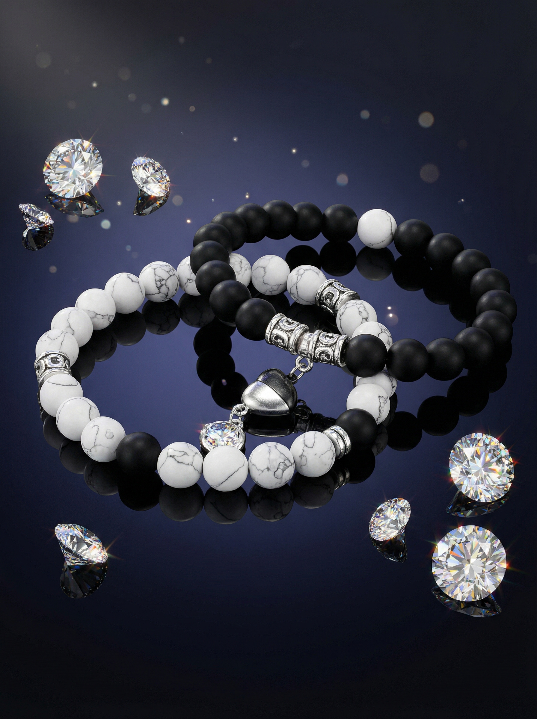 Natural Beads Magnetic Bracelet Set