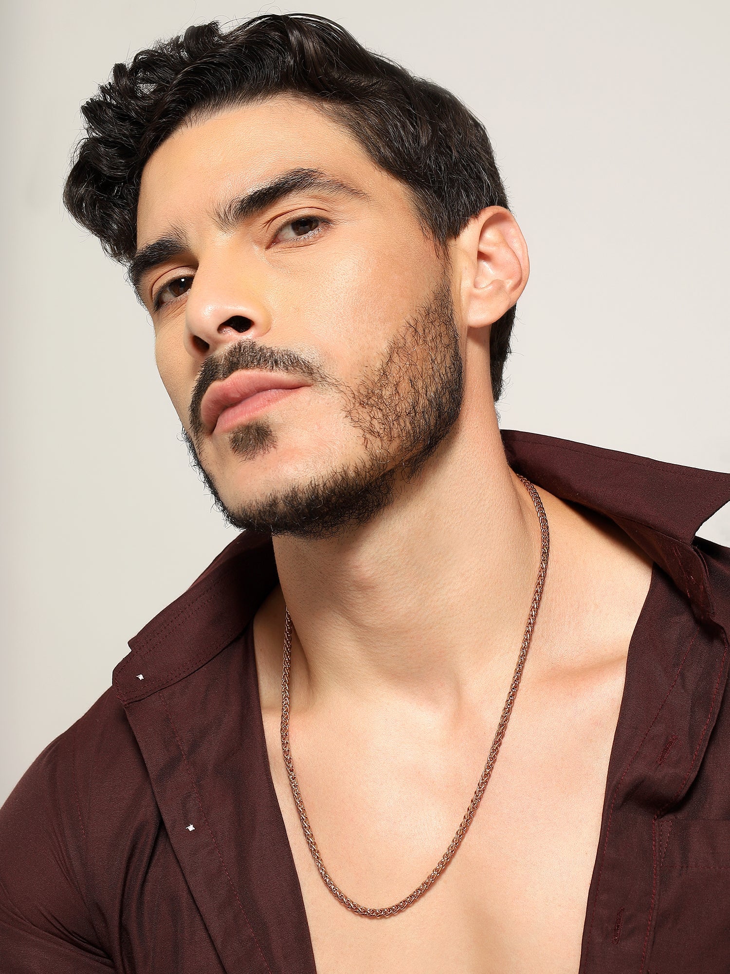 Chunky Flower Wheat Chain (Rose Gold)