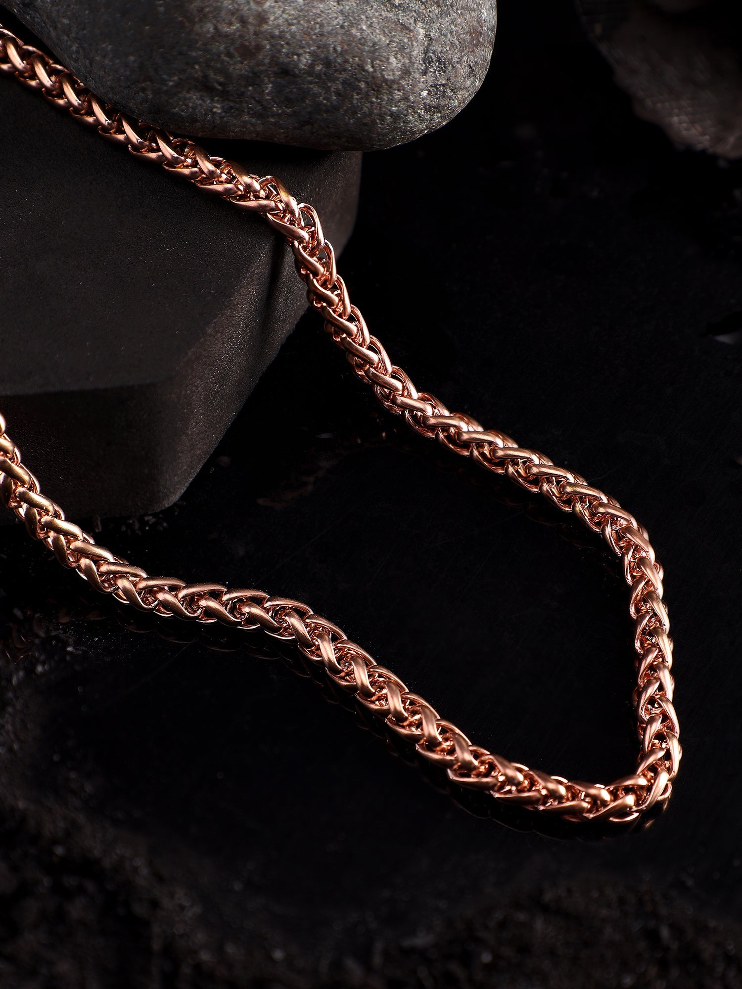 Chunky Flower Wheat Chain (Rose Gold)