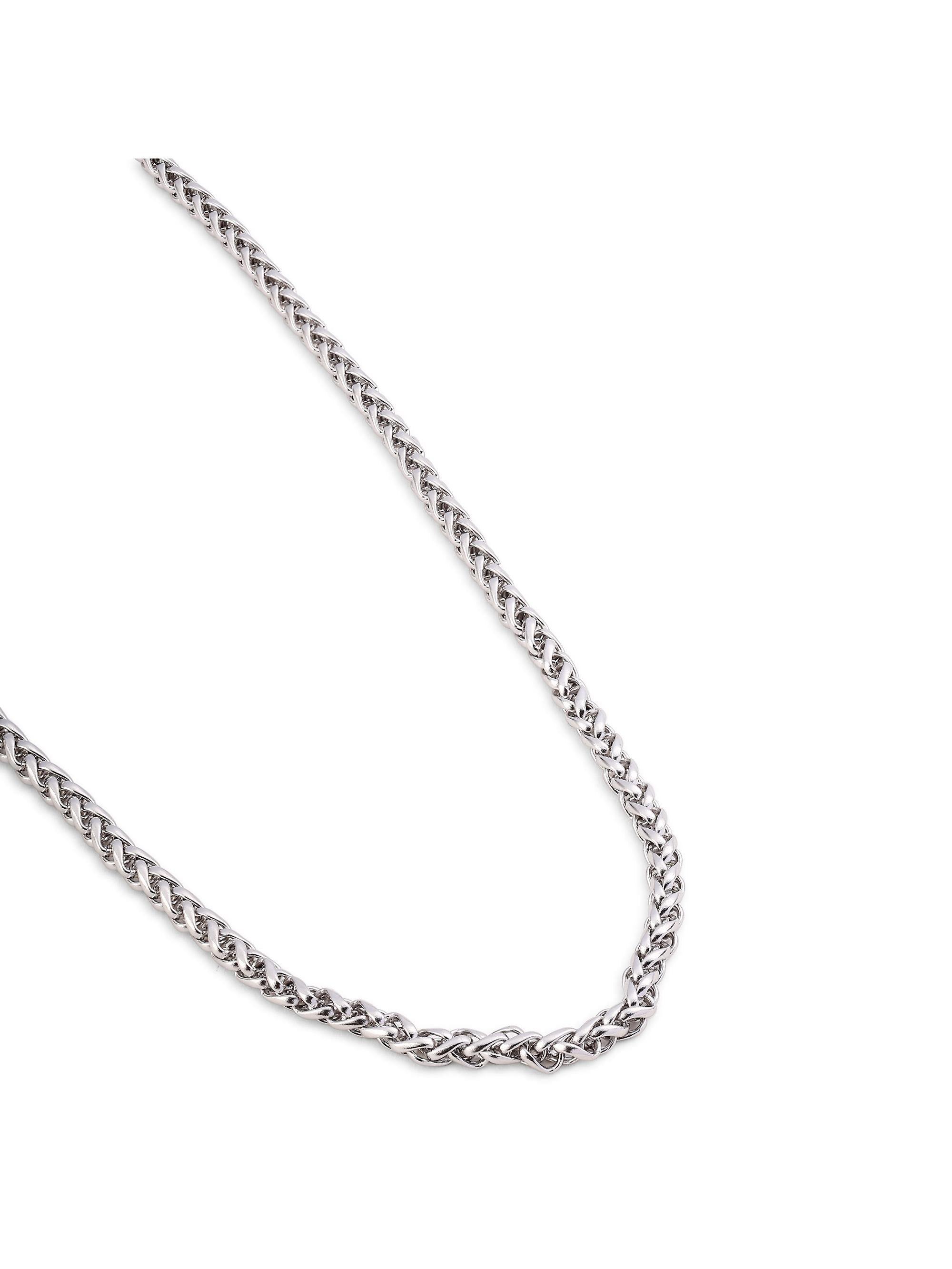 Chunky Flower Wheat Chain (Silver)