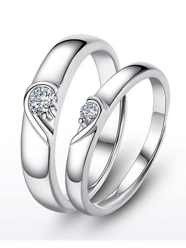 Heart-shaped Couple Ring Set