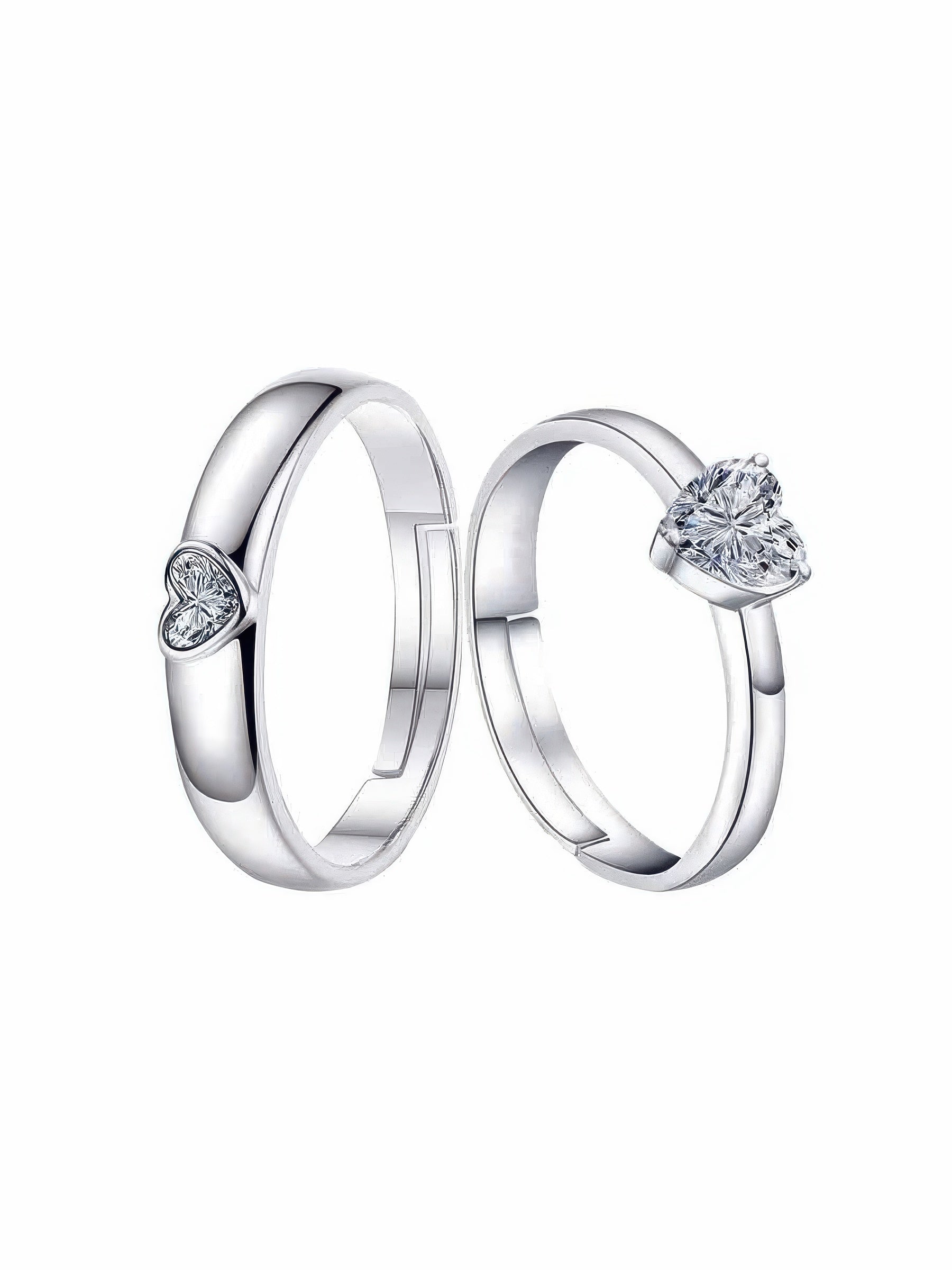 Heart Couple Ring Set