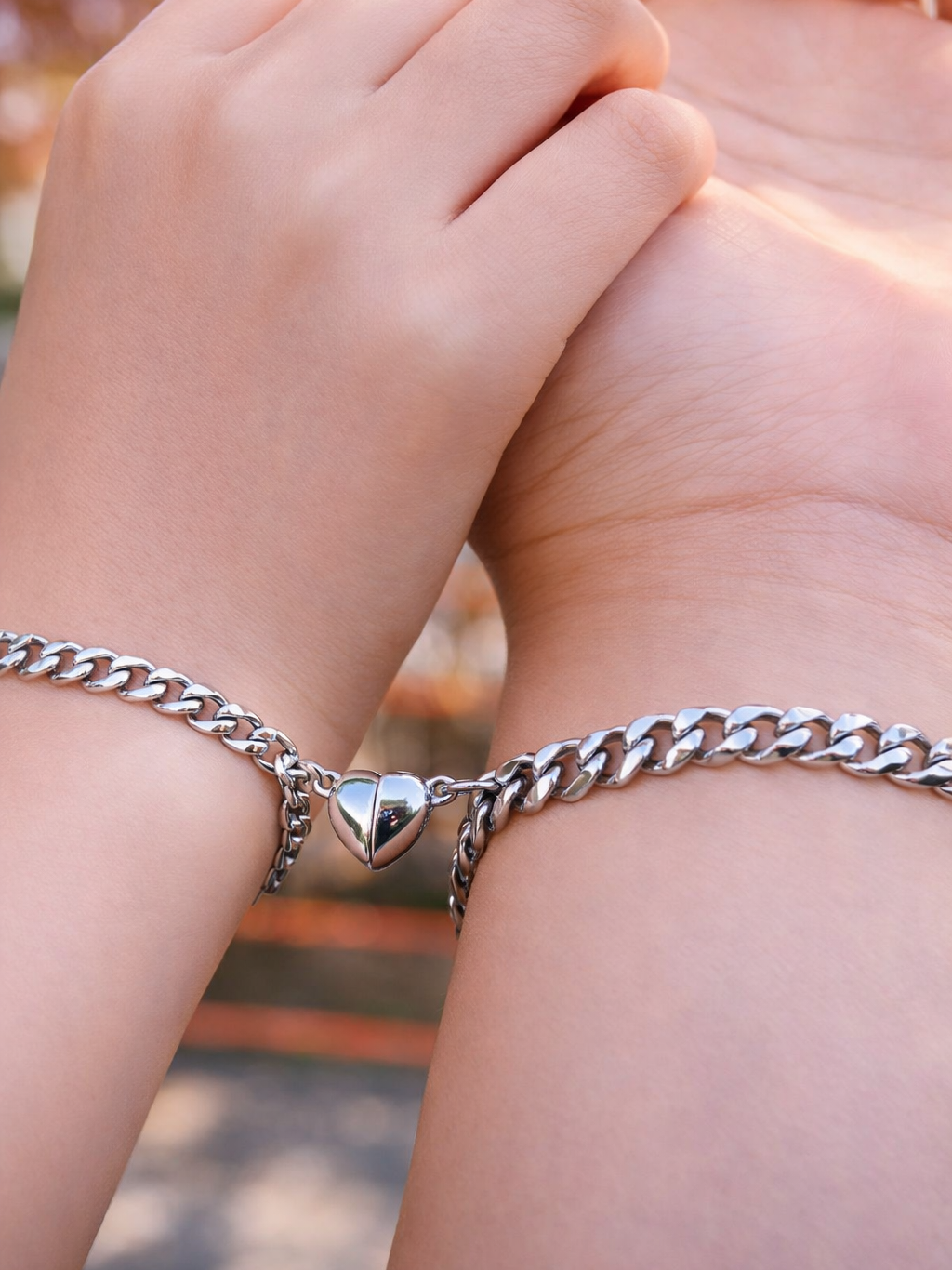 Magnetic Heart Bracelet Set