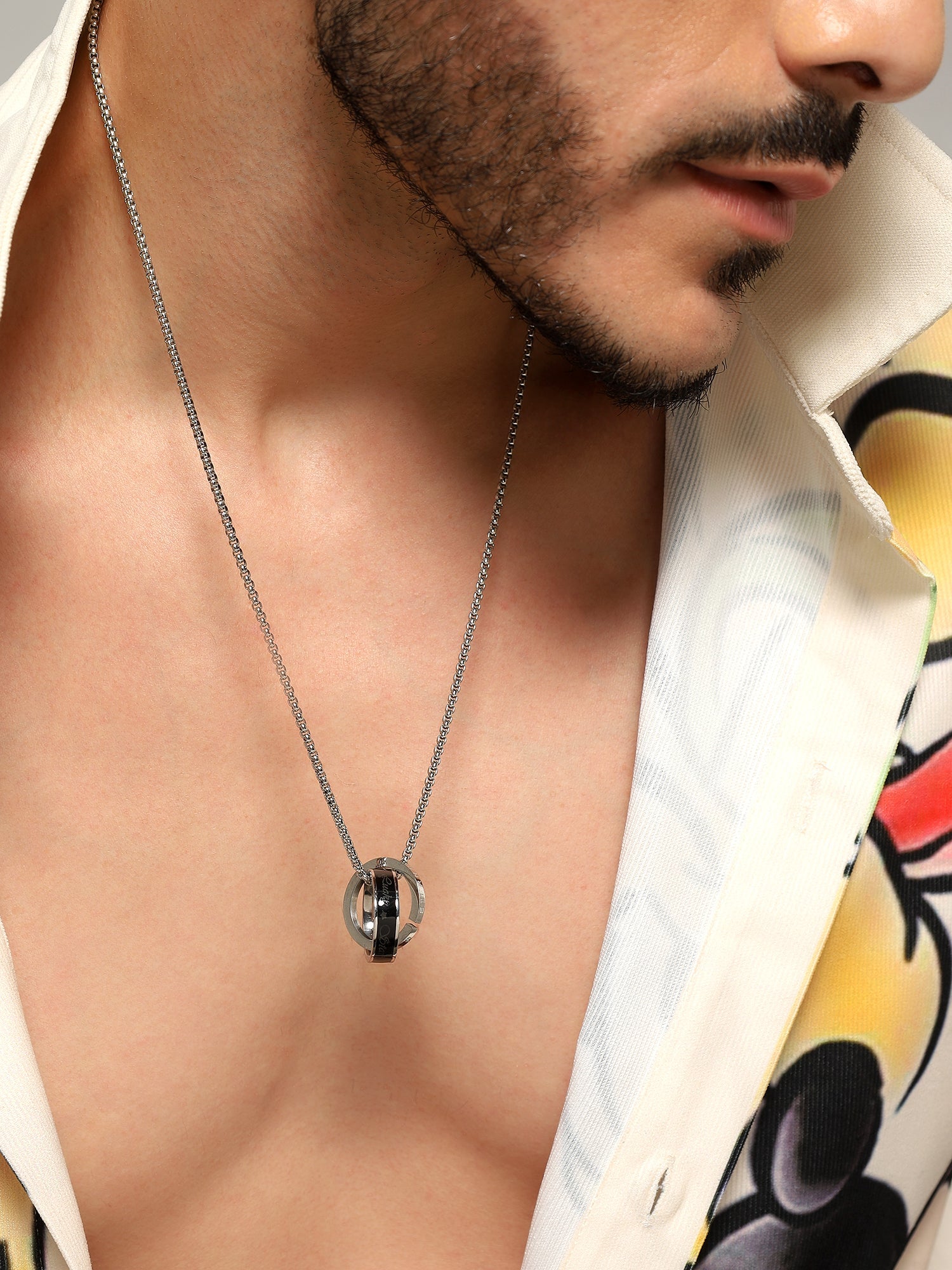 Diamond Inlaid Lettering Couple Chain Pendant