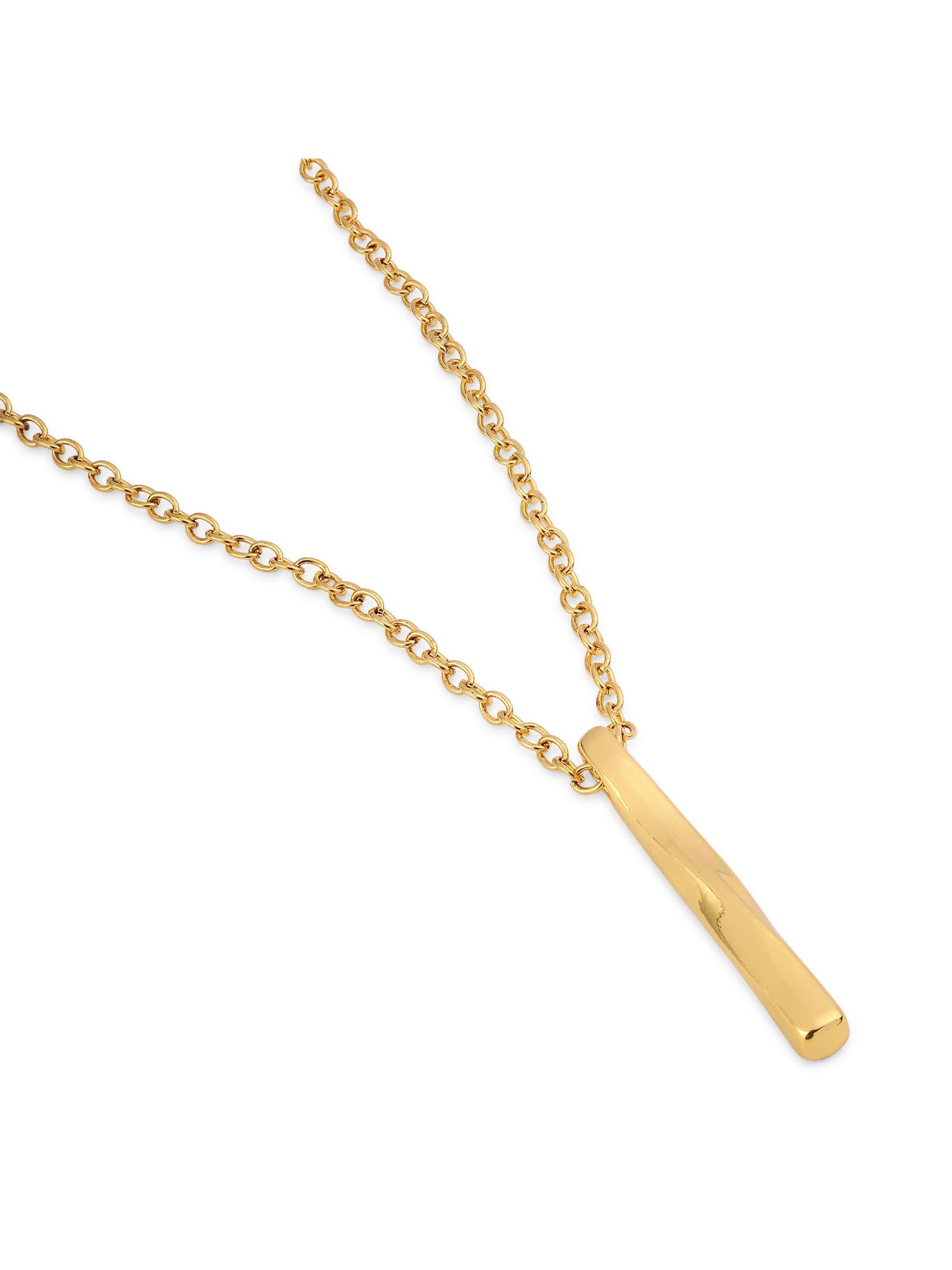 Twisted Long Vertical Bar Pendant