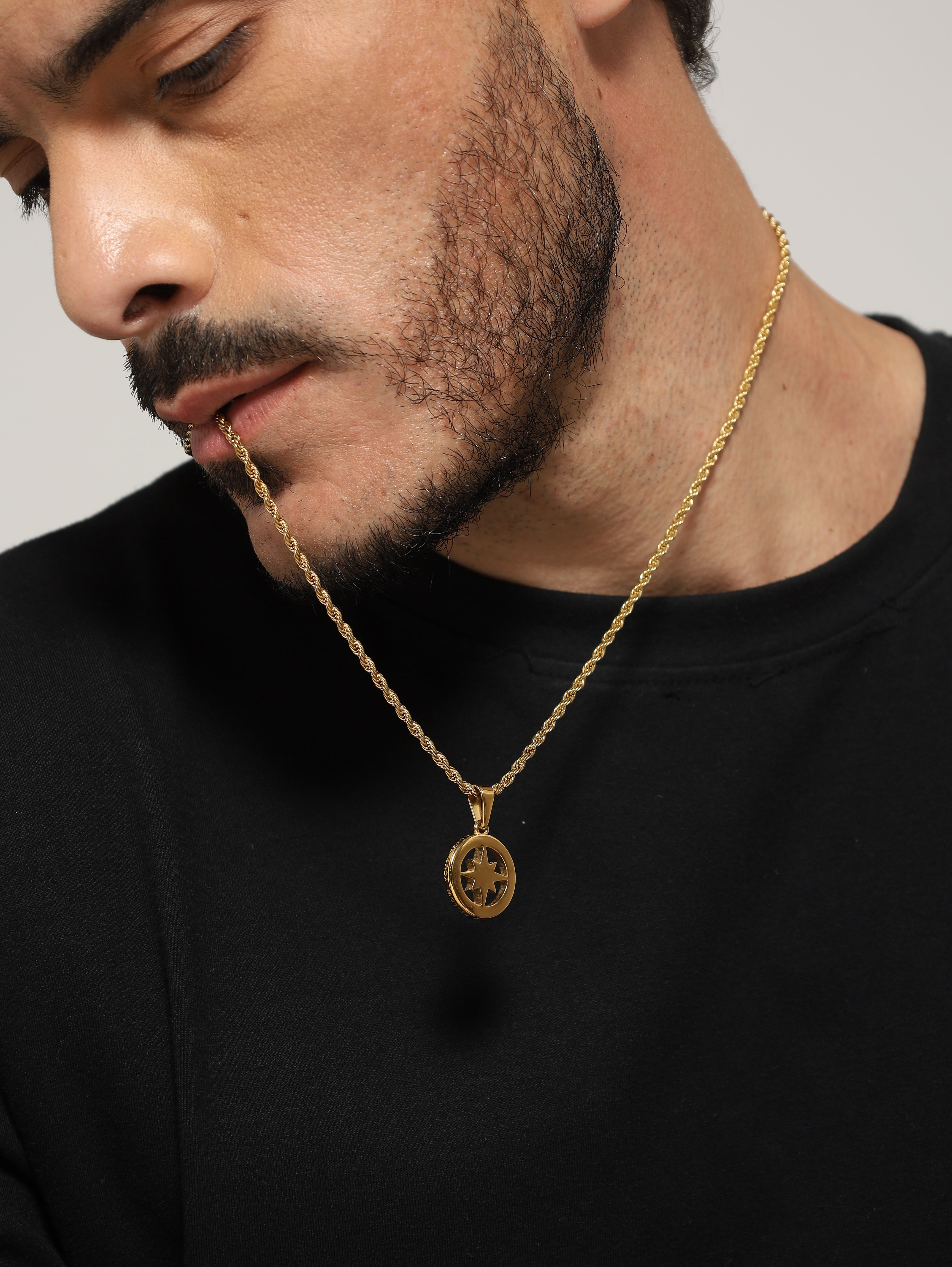 North Star Compass Pendant (Gold)