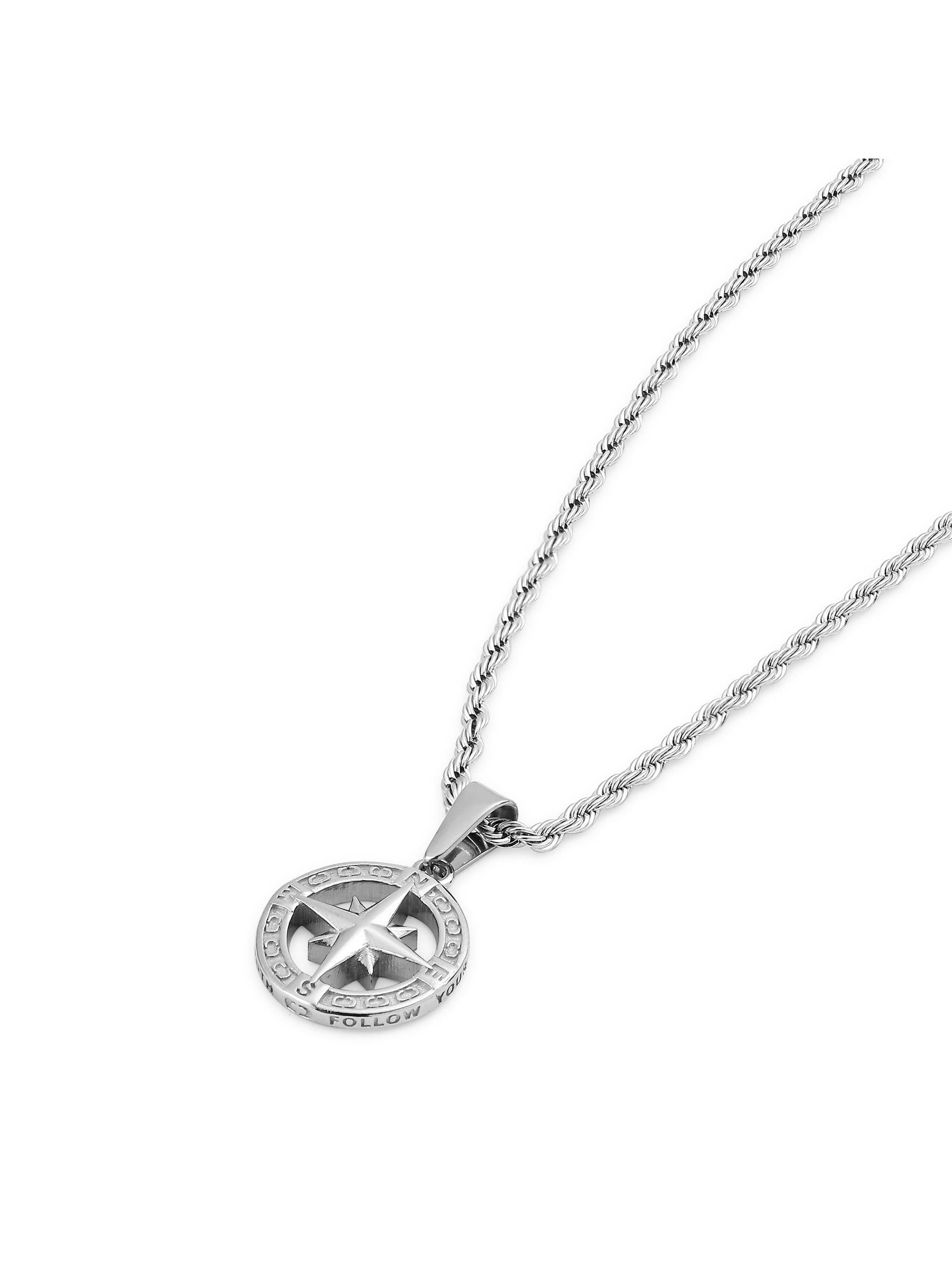 North Star Compass Pendant (Silver)