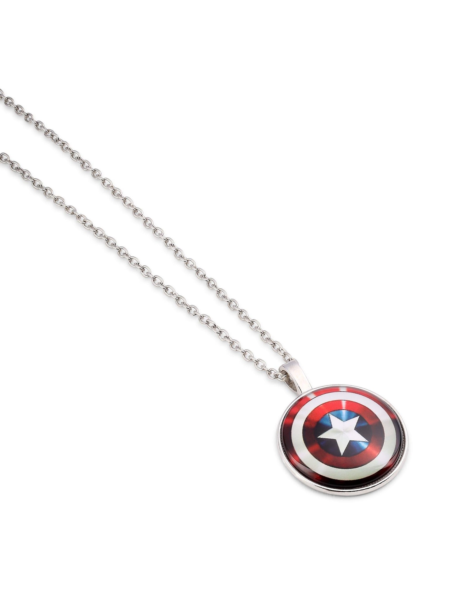 Superhero Shield Time Gem Clavicle Chain Pendant