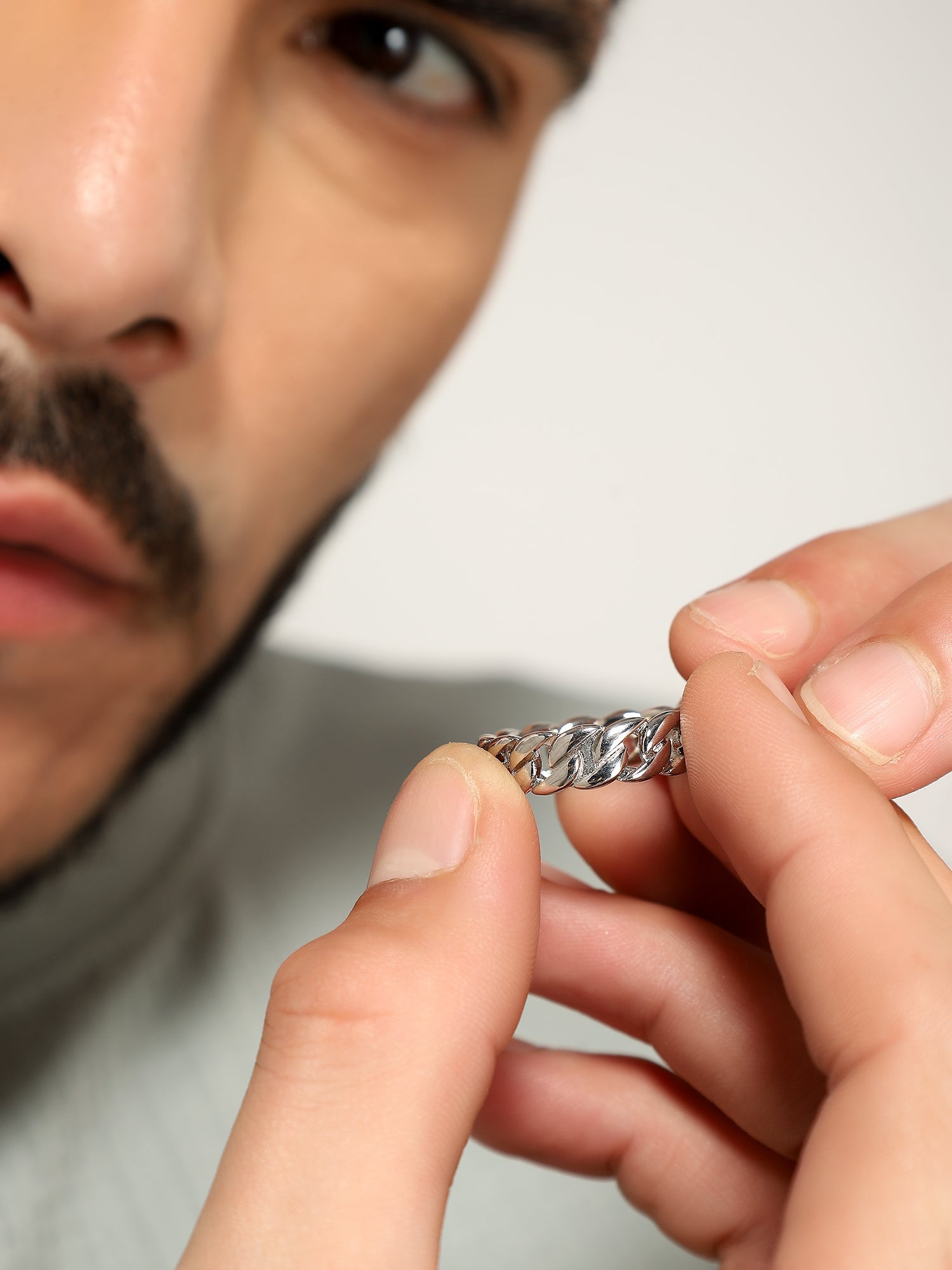 Cuban Link Finger Ring (Silver)