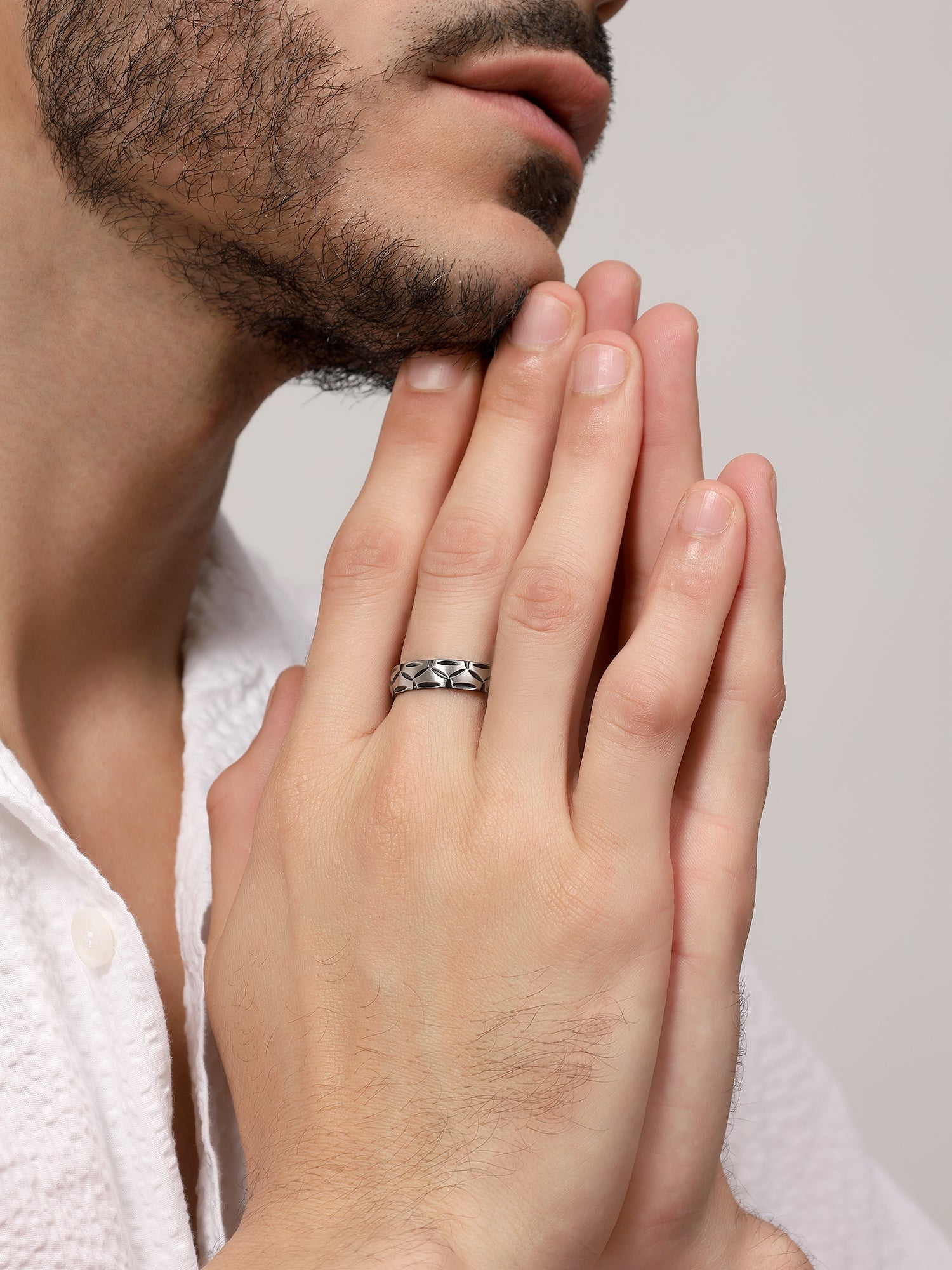 Matte Band Groove Ring