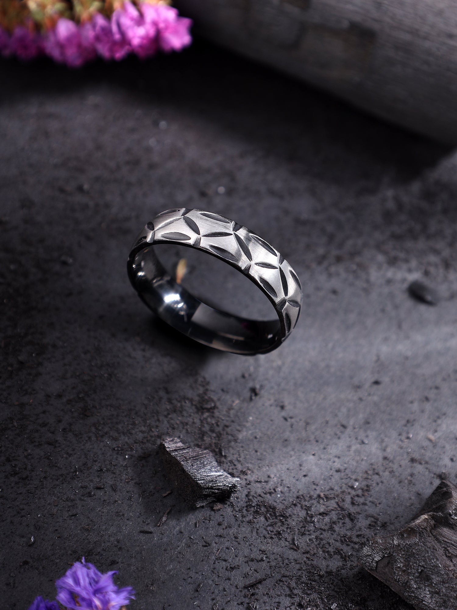 Matte Band Groove Ring (Silver)