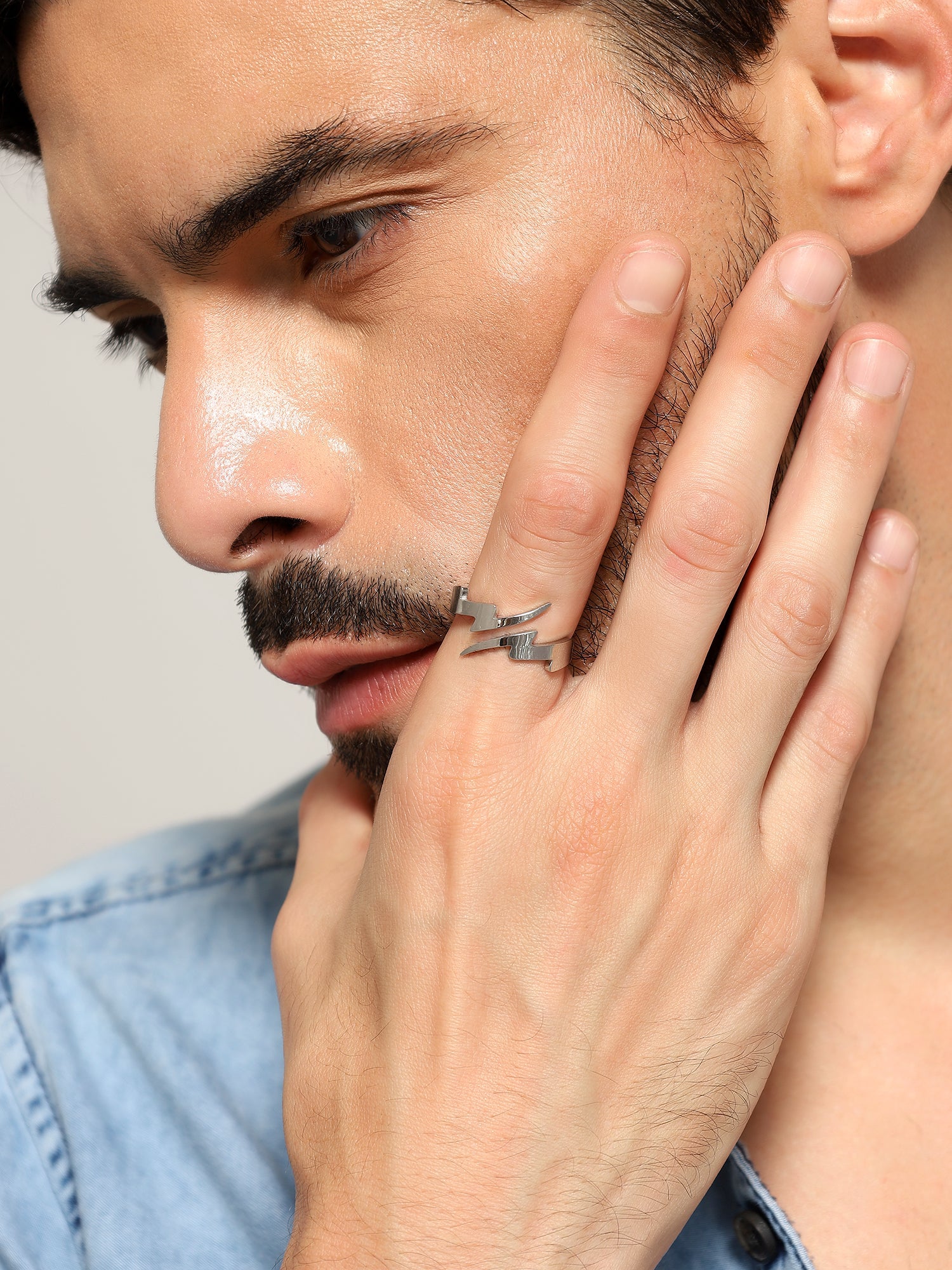 Lightning Split Ring (Silver)