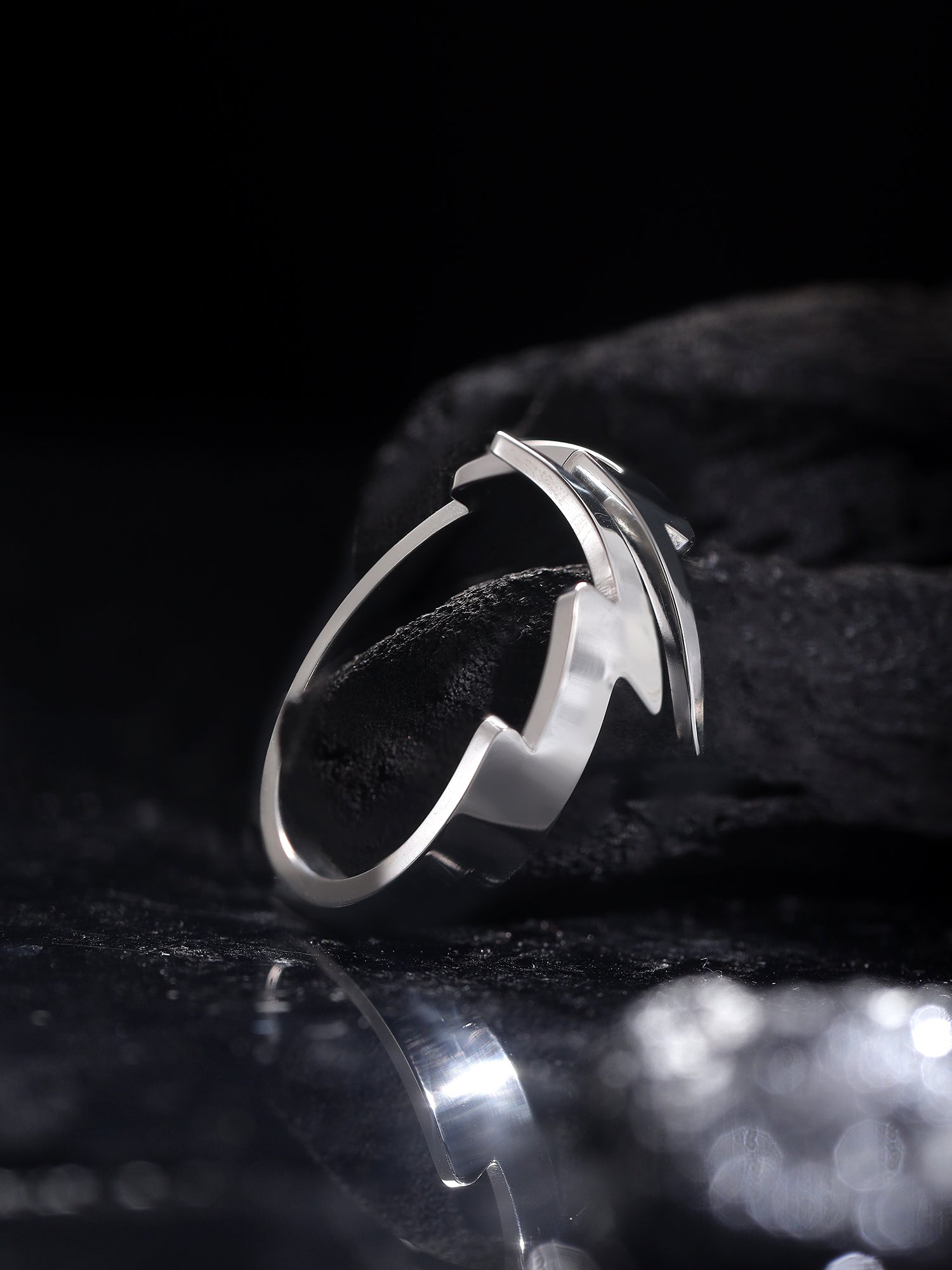 Lightning Split Ring (Silver)